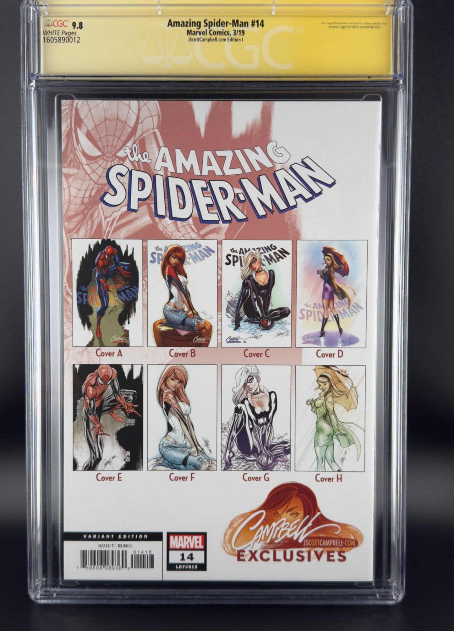 Amazing Spider-Man #14 (2019) CGC 9.8 SS J. Scott Campbell Variant I Ltd 2000