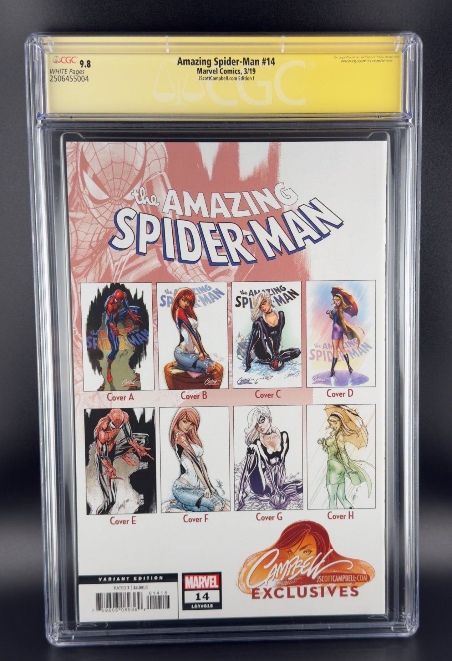 Amazing Spider-Man #14 (2019) CGC 9.8 SS J. Scott Campbell Variant I Ltd 2000