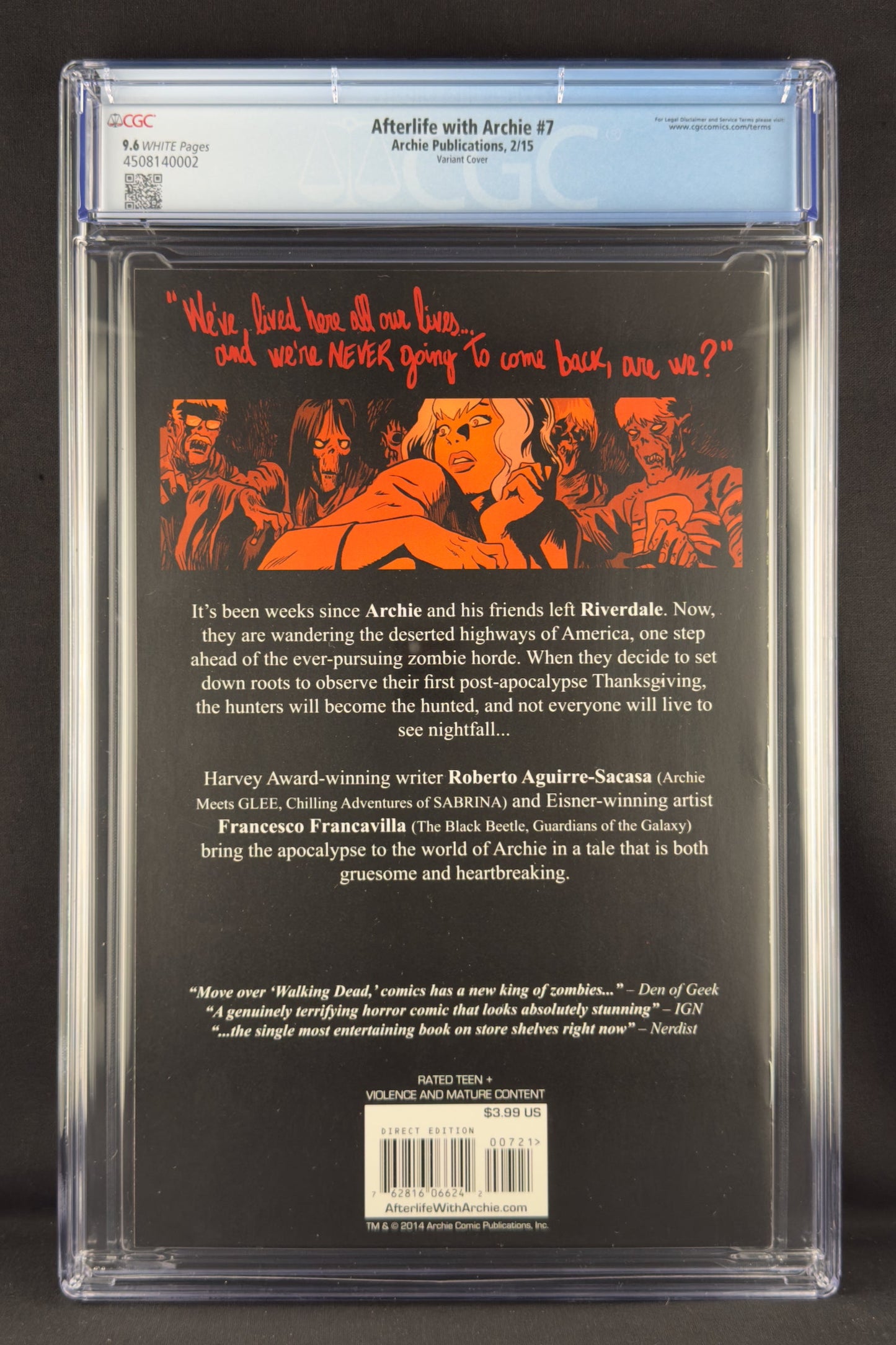 Afterlife with Archie #7 (2015) CGC 9.6 Andrew Pepoy Variant B