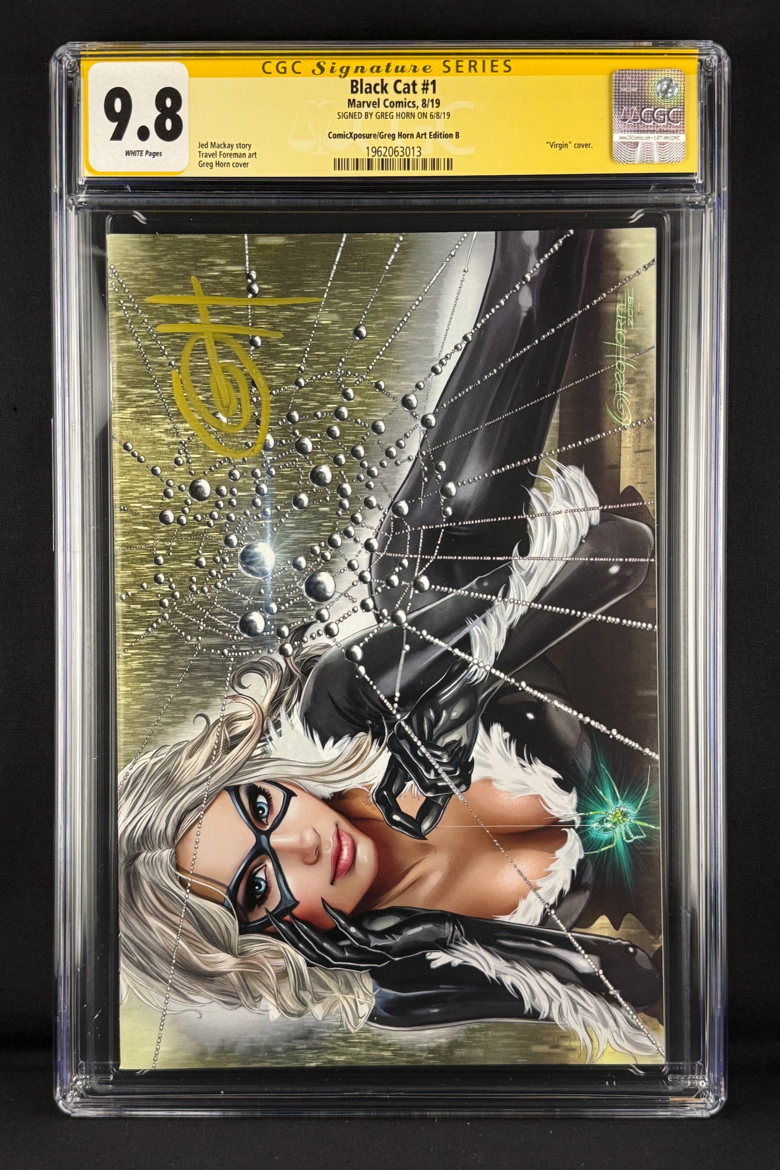 Black Cat #1 (2019) CGC 9.8 SS Greg Horn Virgin Variant B Ltd 1000