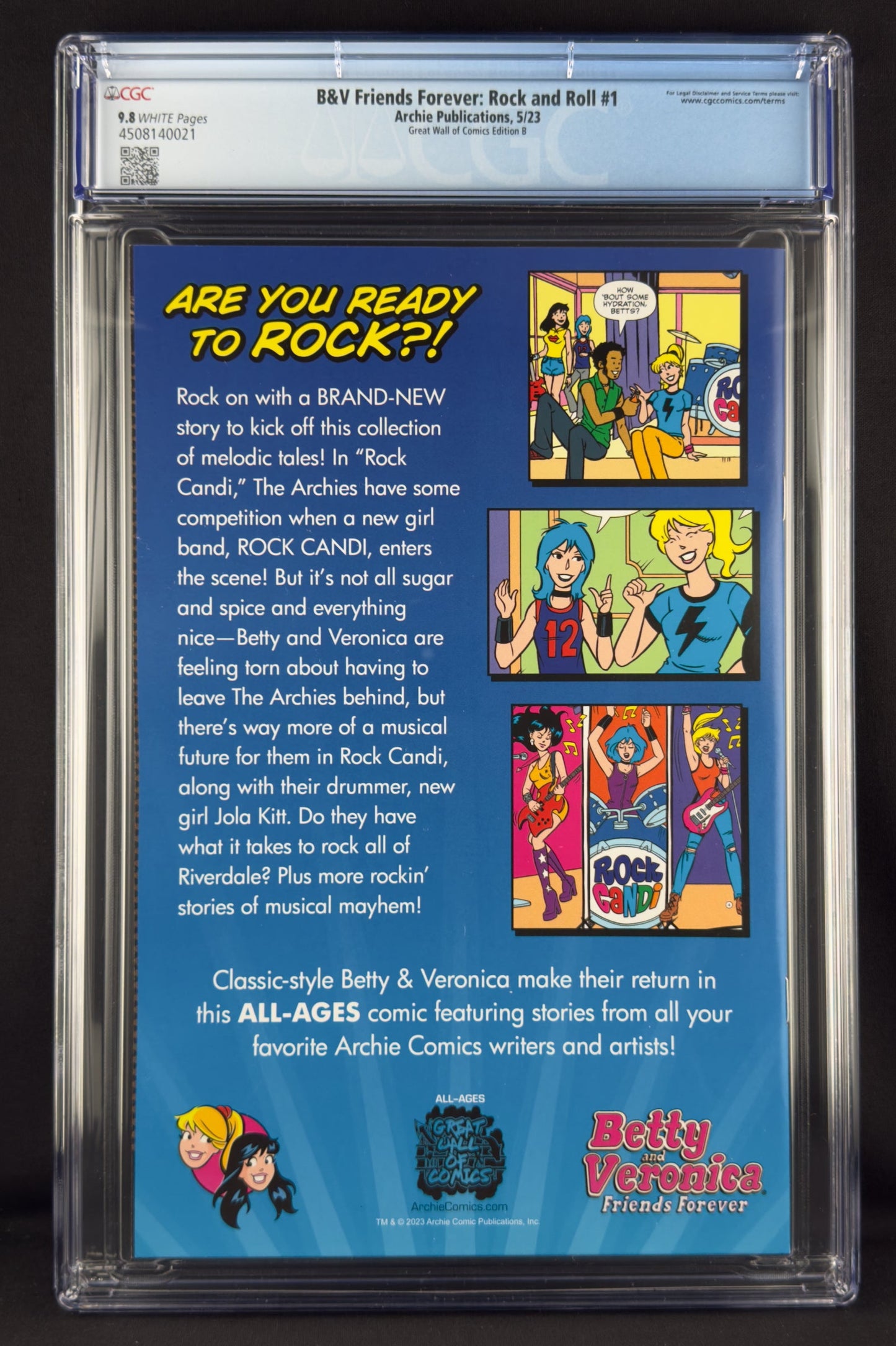 Betty & Veronica Friends Forever: Rock & Roll #1 (2023) CGC 9.8 Dan Parent Variant B Ltd 200
