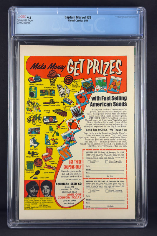 Captain Marvel #32 (1974) CGC 9.4 Jim Starlin - Origin Drax