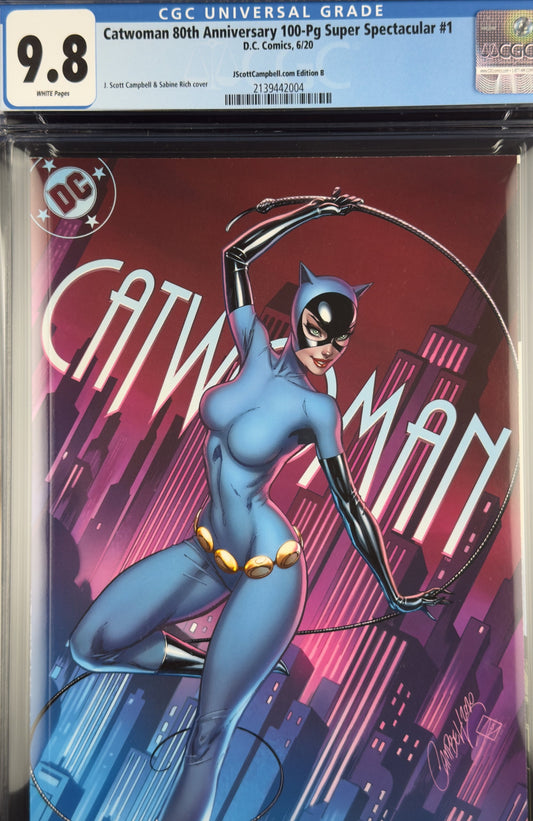 Catwoman: 80th Anniversary 100-Page Super Spectacular #1 (2020) CGC 9.8 J. Scott Campbell Variant B Ltd 1200