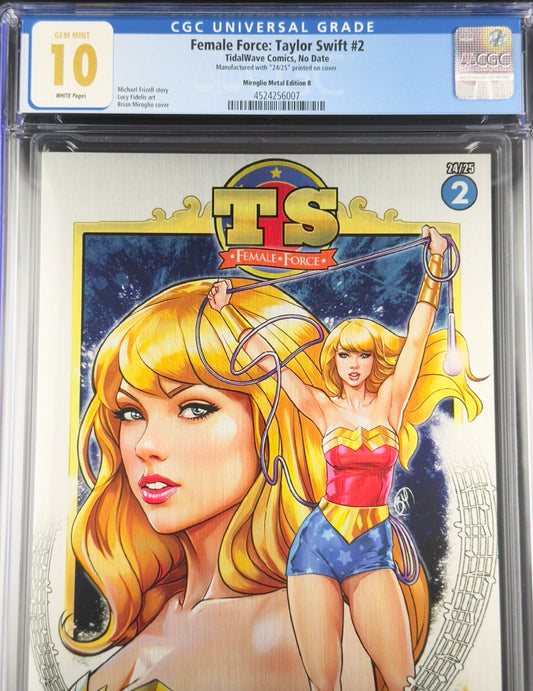 Female Force: Taylor Swift #2 CGC 10.0 Brian Miroglio Metal Variant B Ltd 25