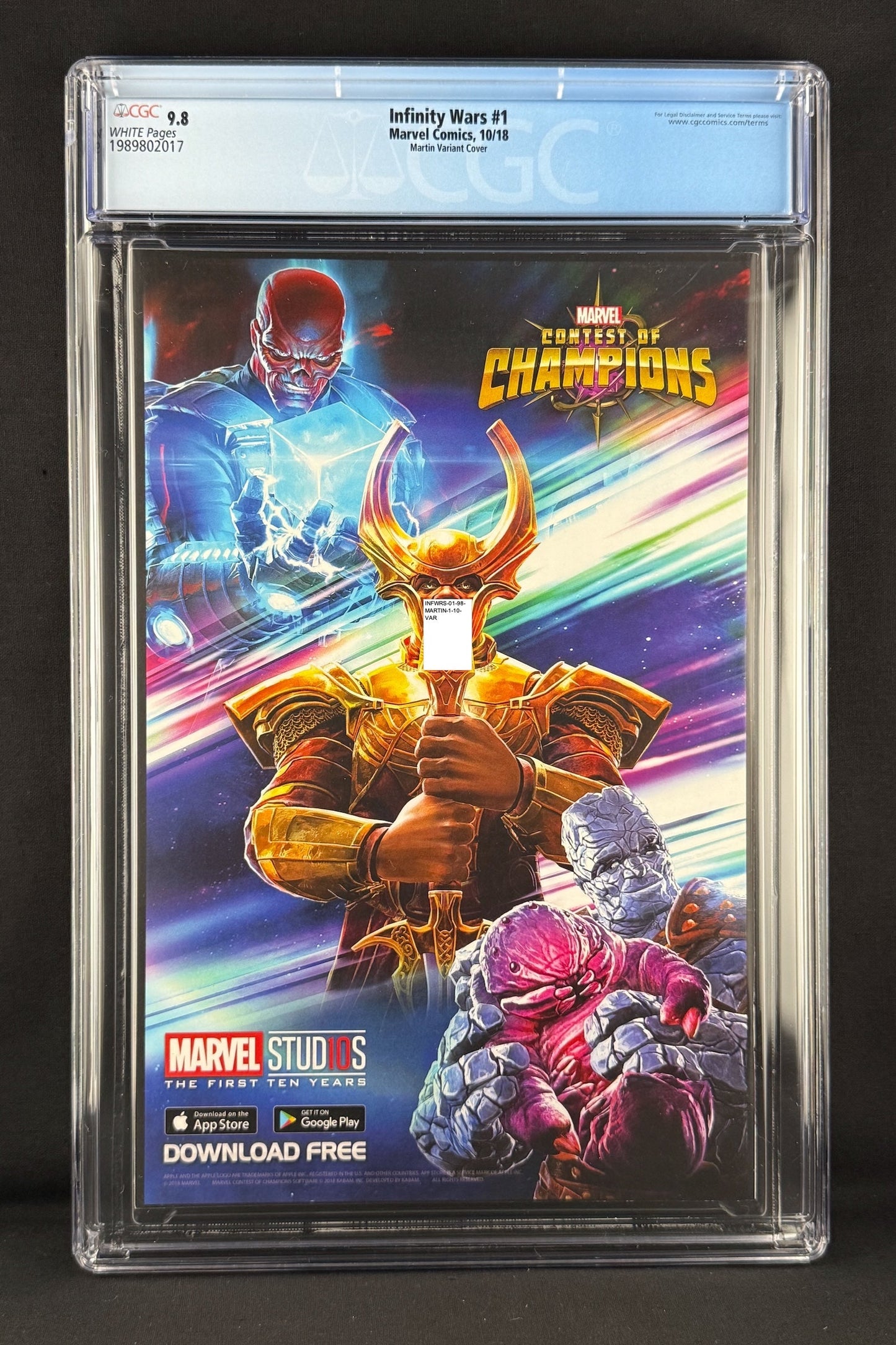 Infinity Wars #1 (2018) CGC 9.8 Frank Martin 1:10 Variant
