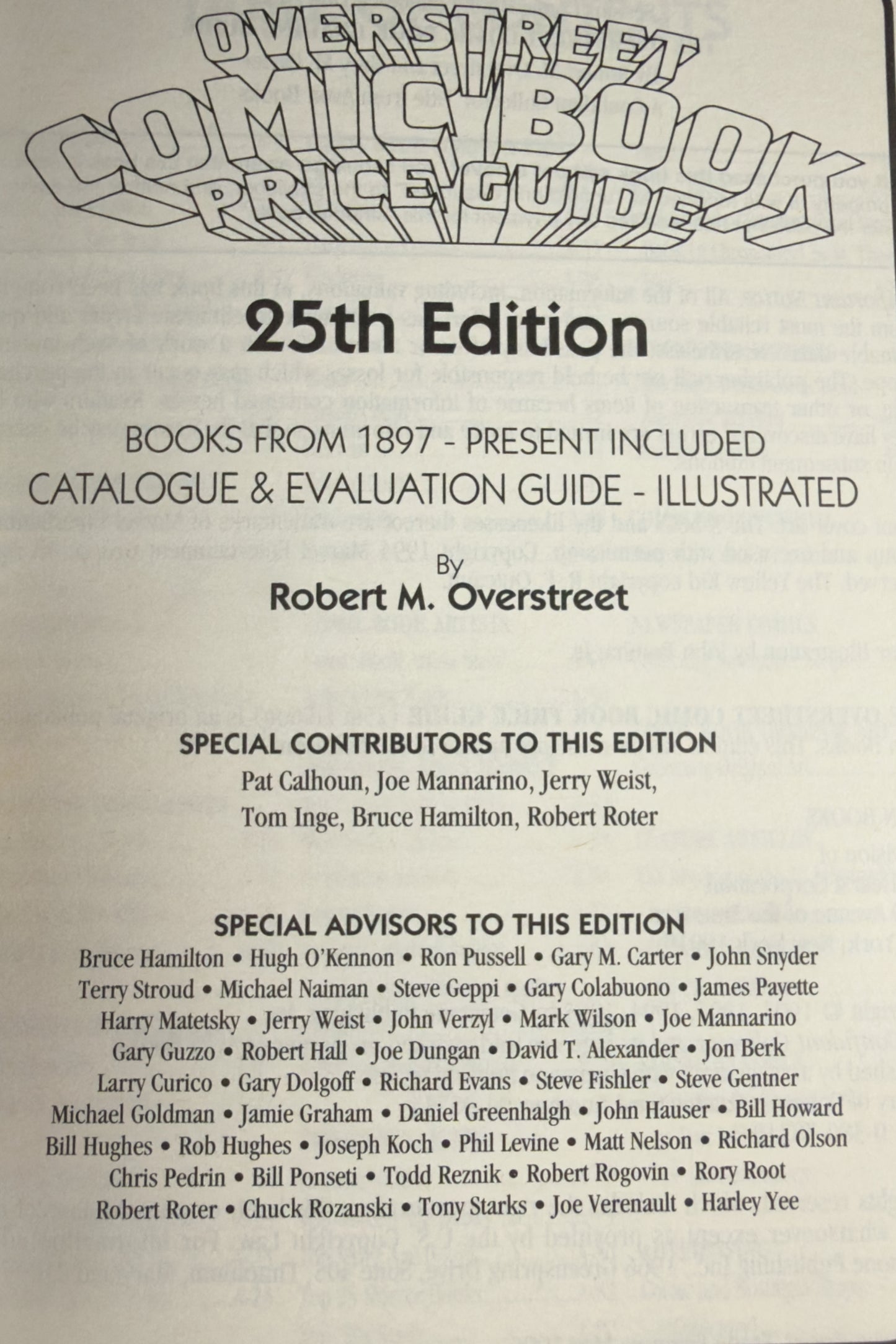 Overstreet Comic Book Price Guide 25th Anniversary Edition (1995)