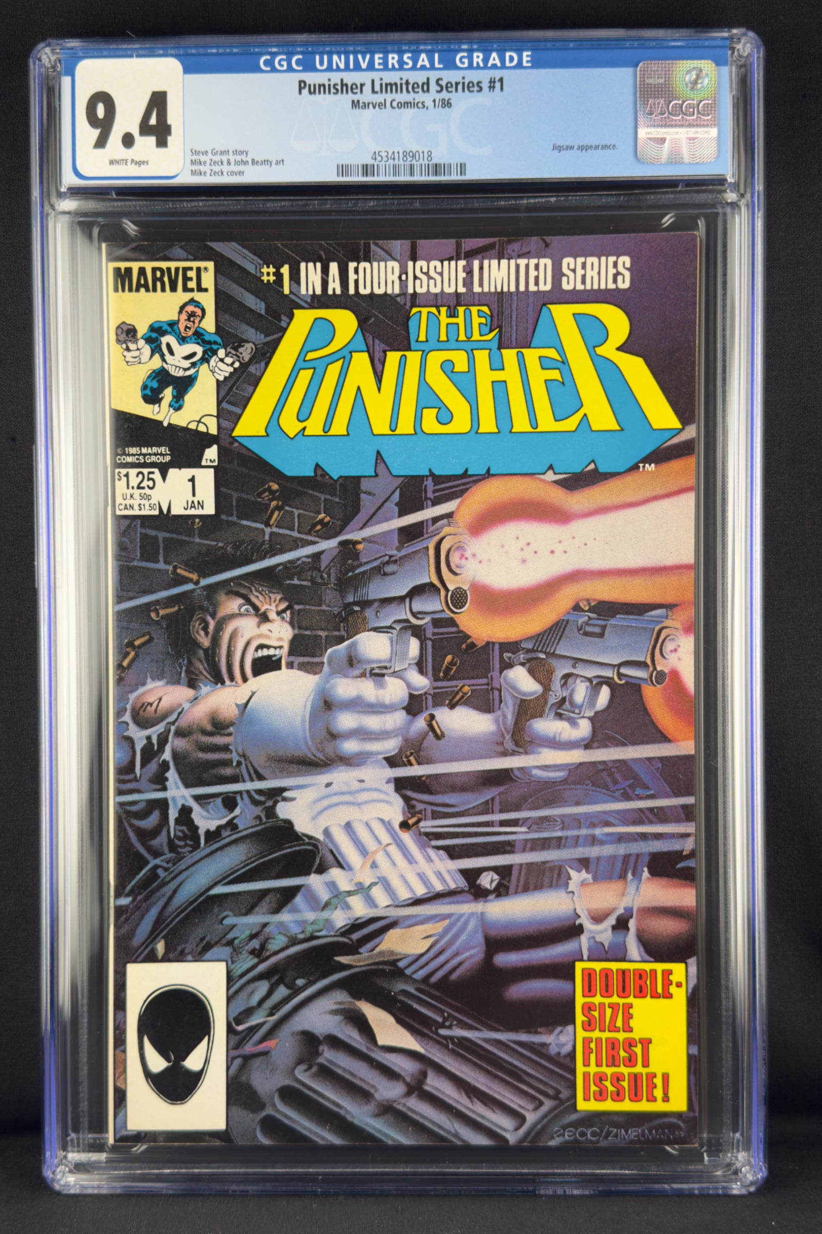 Punisher Limited Series #1 (1986) CGC 9.4 Mike Zeck. – CRG Comics Punisher Limited Series #1 (1986) CGC 9.4 Mike Zeck. – CRG Comics