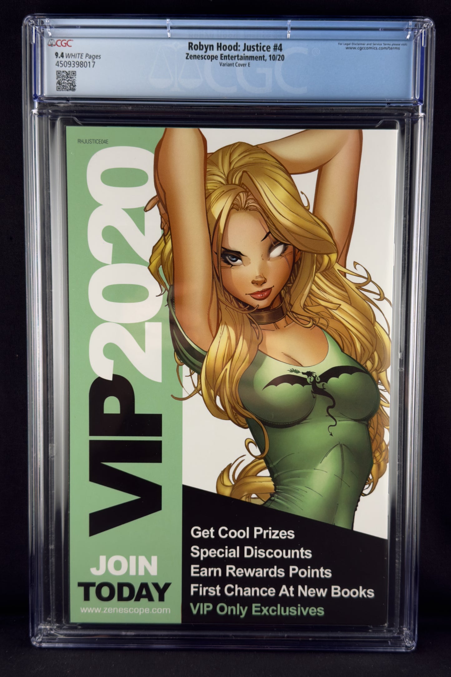 Robyn Hood: Justice #4 (2020) CGC 9.4 Paul Green Var E Invisible Girl Cosplay