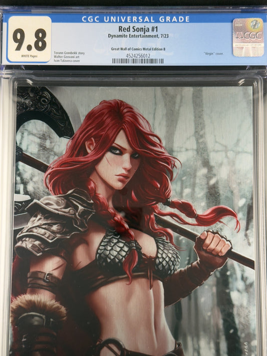 Red Sonja #1 (2023) CGC 9.8 Ivan Talavera Metal Virgin Variant B Ltd 25