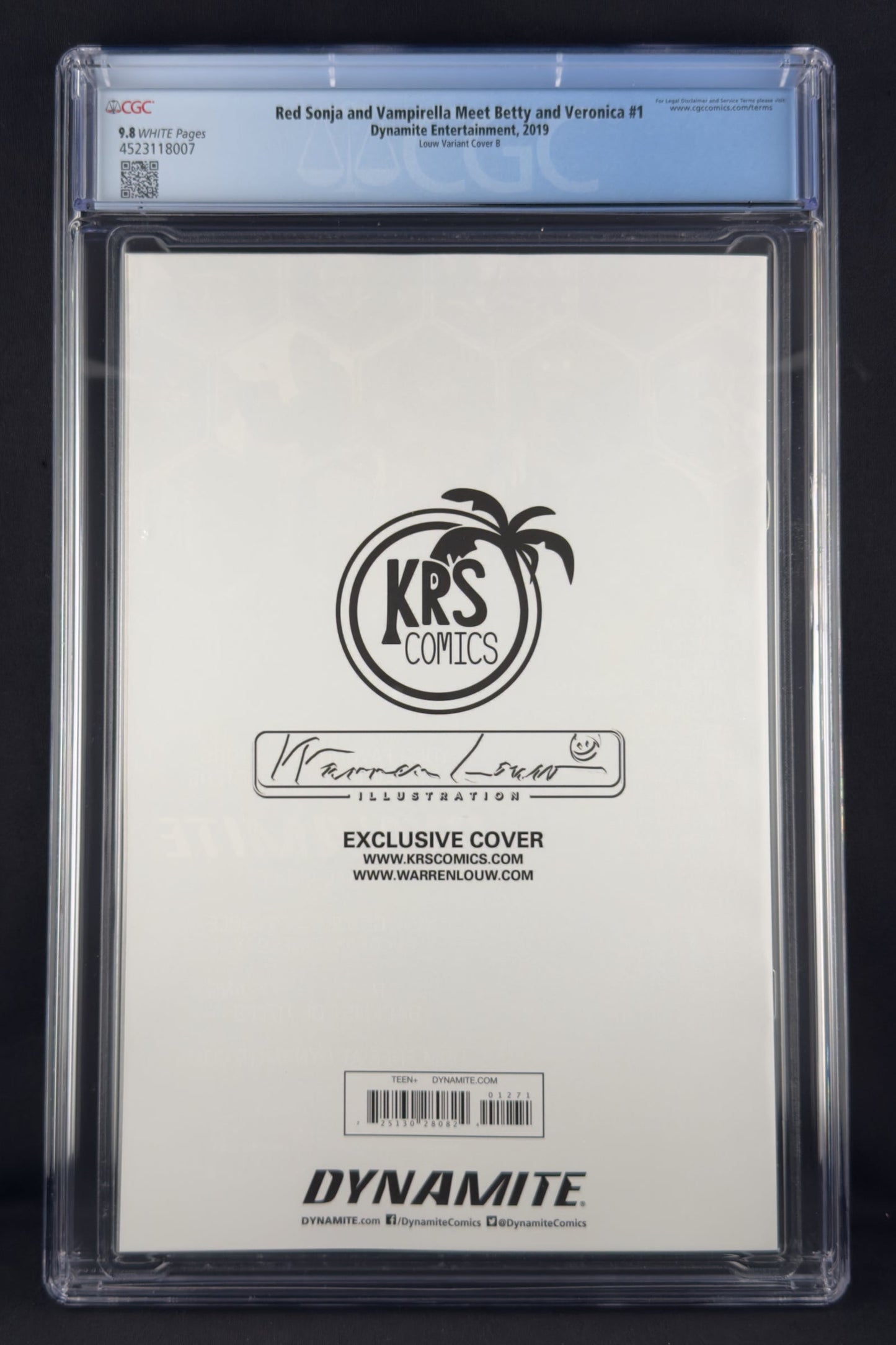Red Sonja & Vampirella Meet Betty & Veronica #1 (2019) CGC 9.8 Warren Louw Virgin Variant B