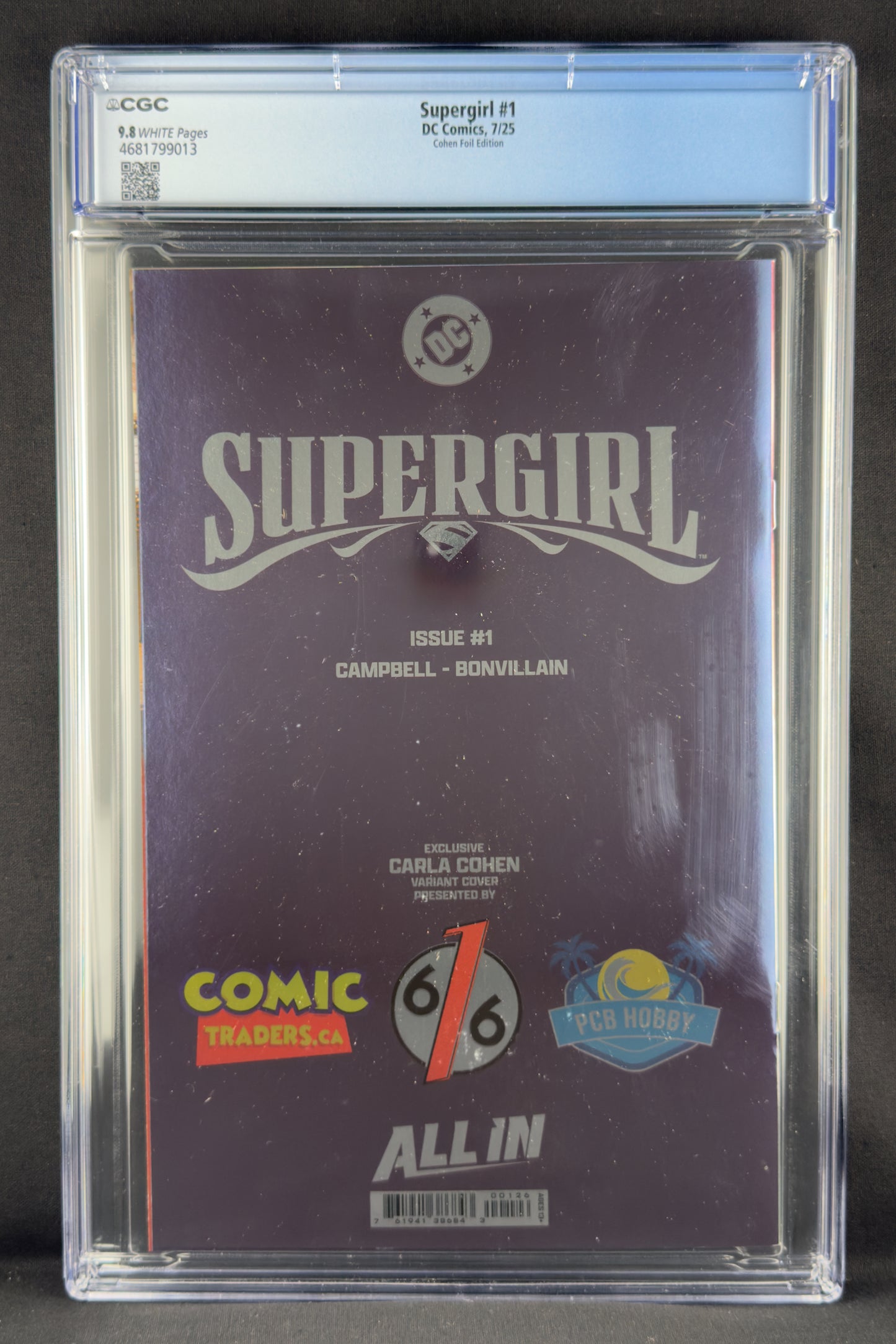 Supergirl #1 (2025) CGC 9.8 Carla Cohen Virgin Foil Variant C Ltd 1000