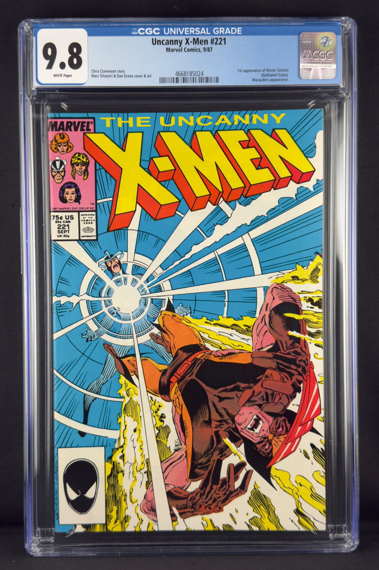 Uncanny X-Men #221 (1987) CGC 9.8 - 1st app Mister Sinister (Nathaniel Essex)