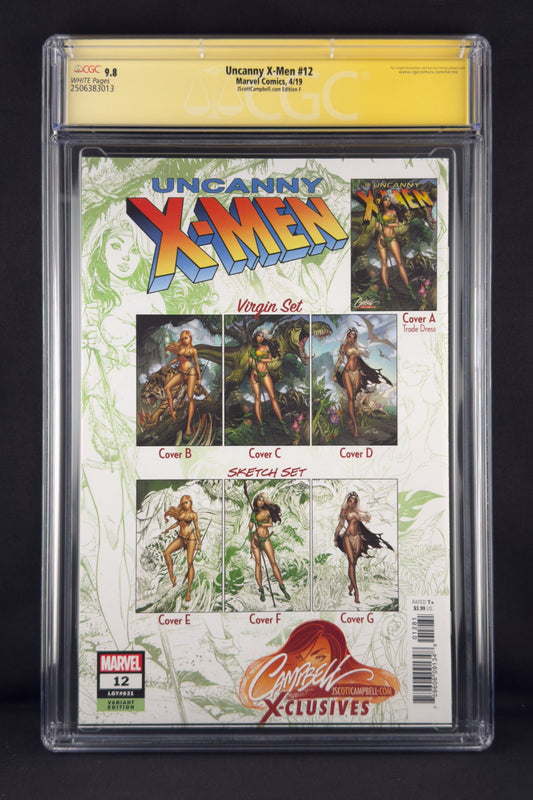 Uncanny X-Men #12 (2019) CGC 9.8 SS J. Scott Campbell Virgin Sketch Variant F