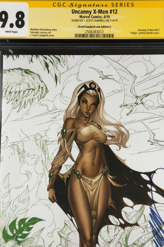 Uncanny X-Men #12 (2019) CGC 9.8 SS J. Scott Campbell Virgin Sketch Variant G