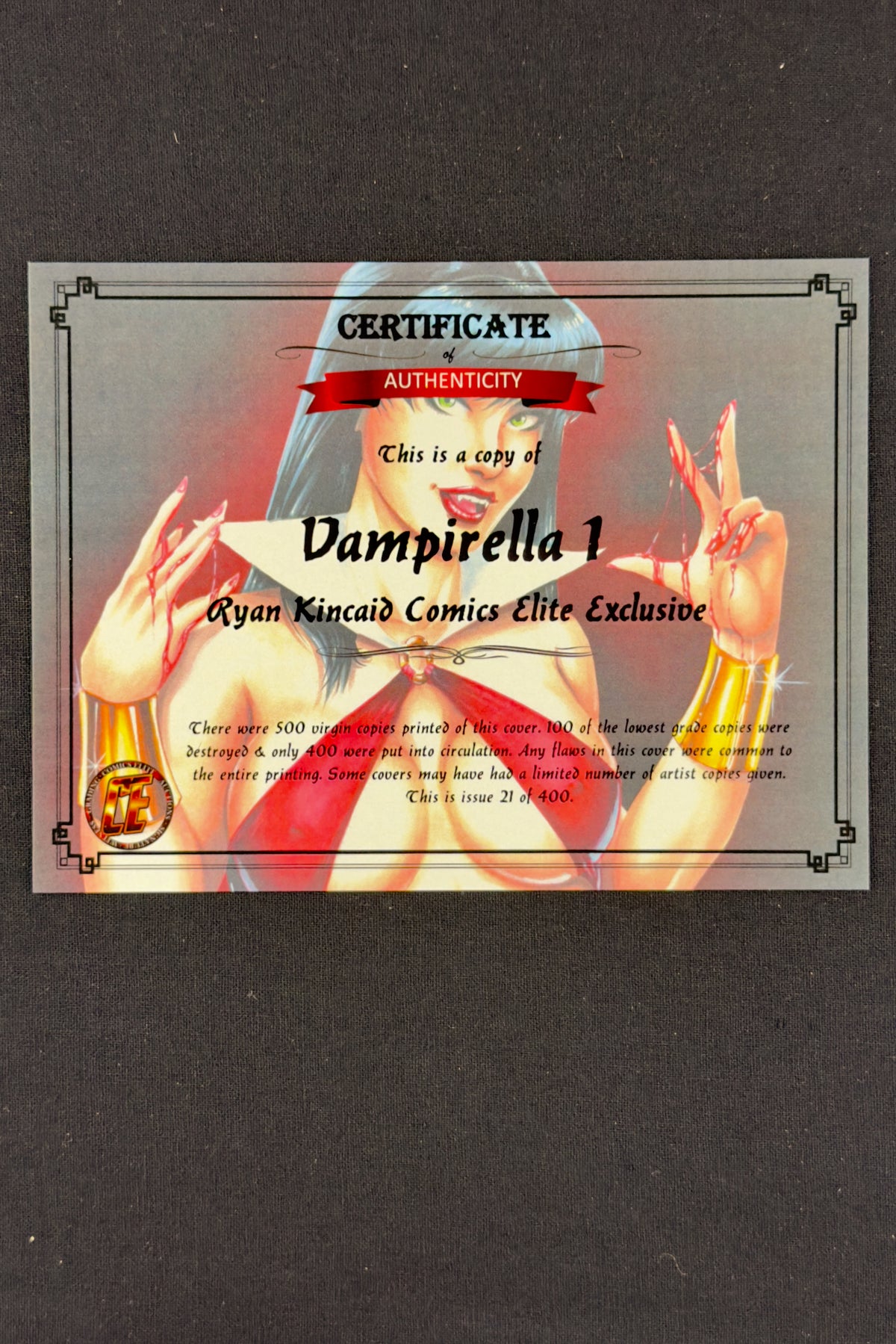 Vampirella #1 (2019) Ryan Kincaid Virgin Variant G Ltd 400 NM+