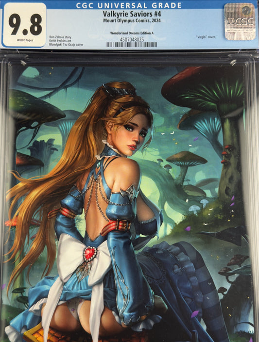 Valkyrie Saviors: Key of Storms #4 (2024) CGC 9.8 Blondynki Tez Graja Wonderland Dreams Virgin Variant A