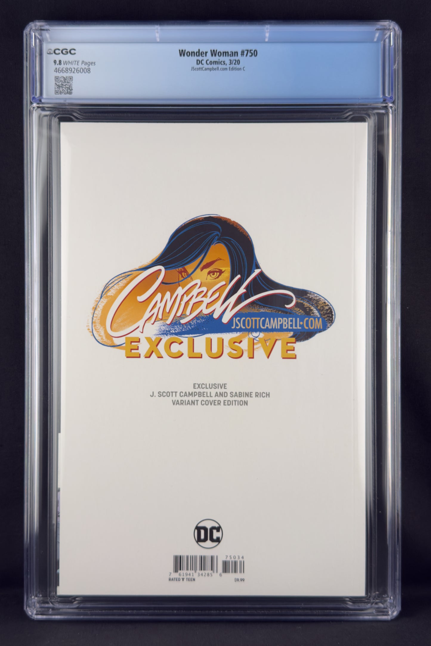 Wonder Woman #750 (2020) CGC 9.8 J. Scott Campbell Variant C Ltd 1500
