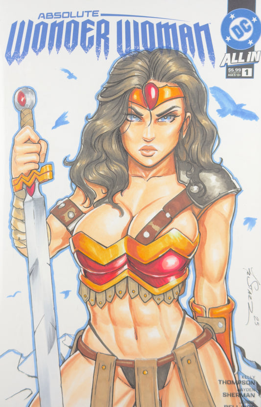 Absolute Wonder Woman #1 (2024) CGC 9.8 SS Tristan Thompson Full Color Sketch