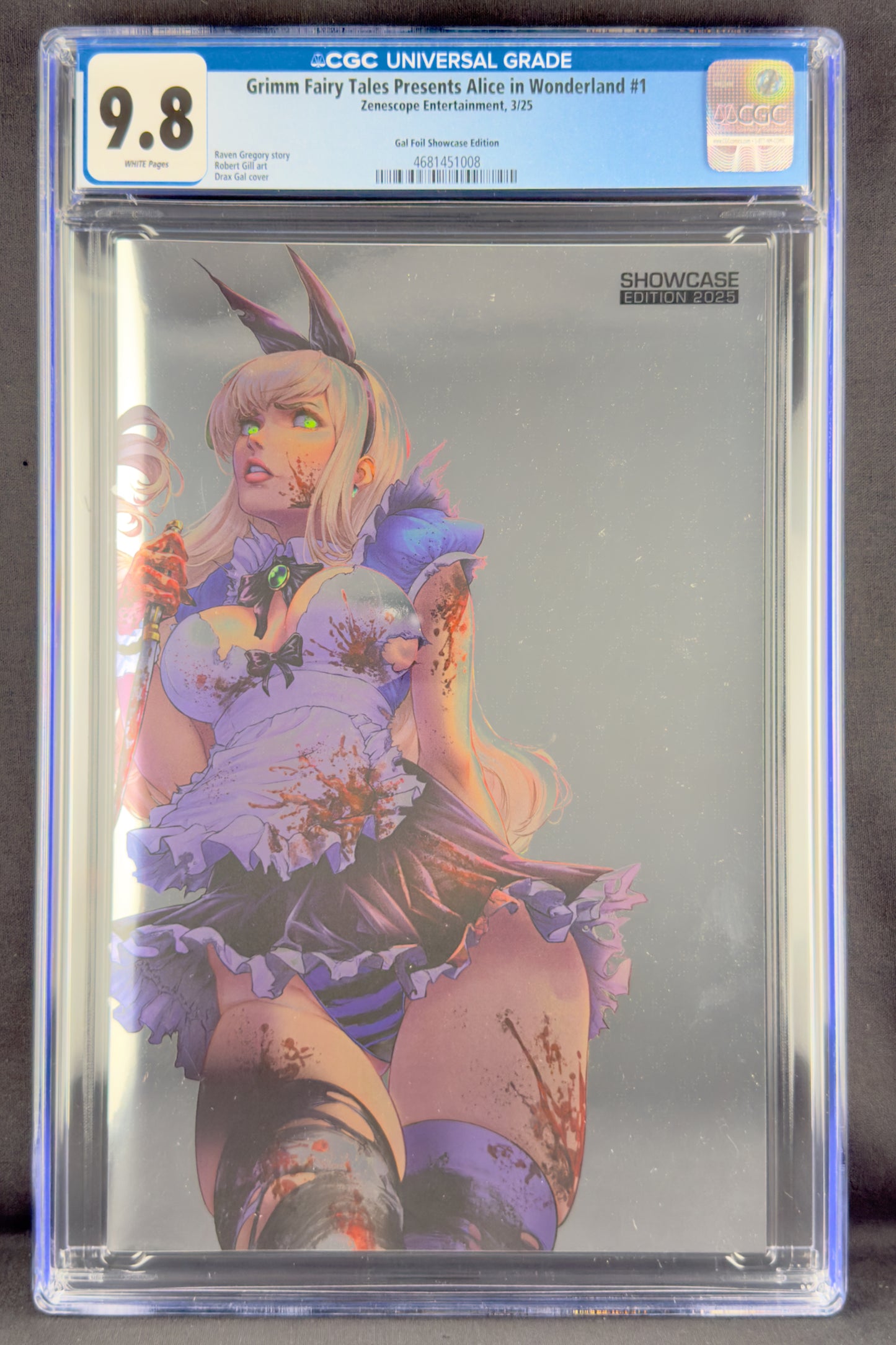 Alice in Wonderland #1 (2025) CGC 9.8 Drax Gal Gold Foil Showase.