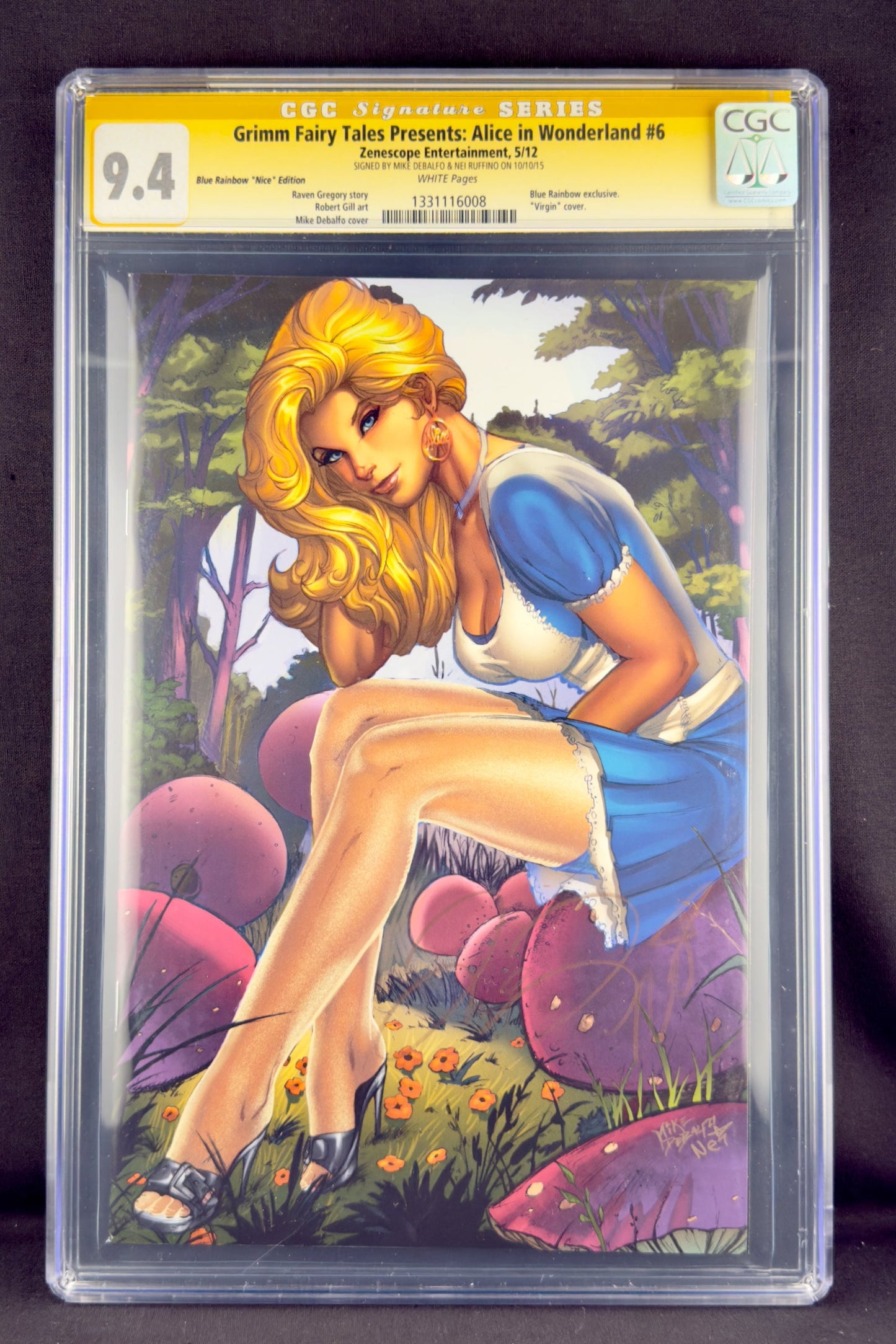 Alice in Wonderland #6 (2012) CGC 9.4 SS Mike DeBalfo & Nei Ruffino Virgin