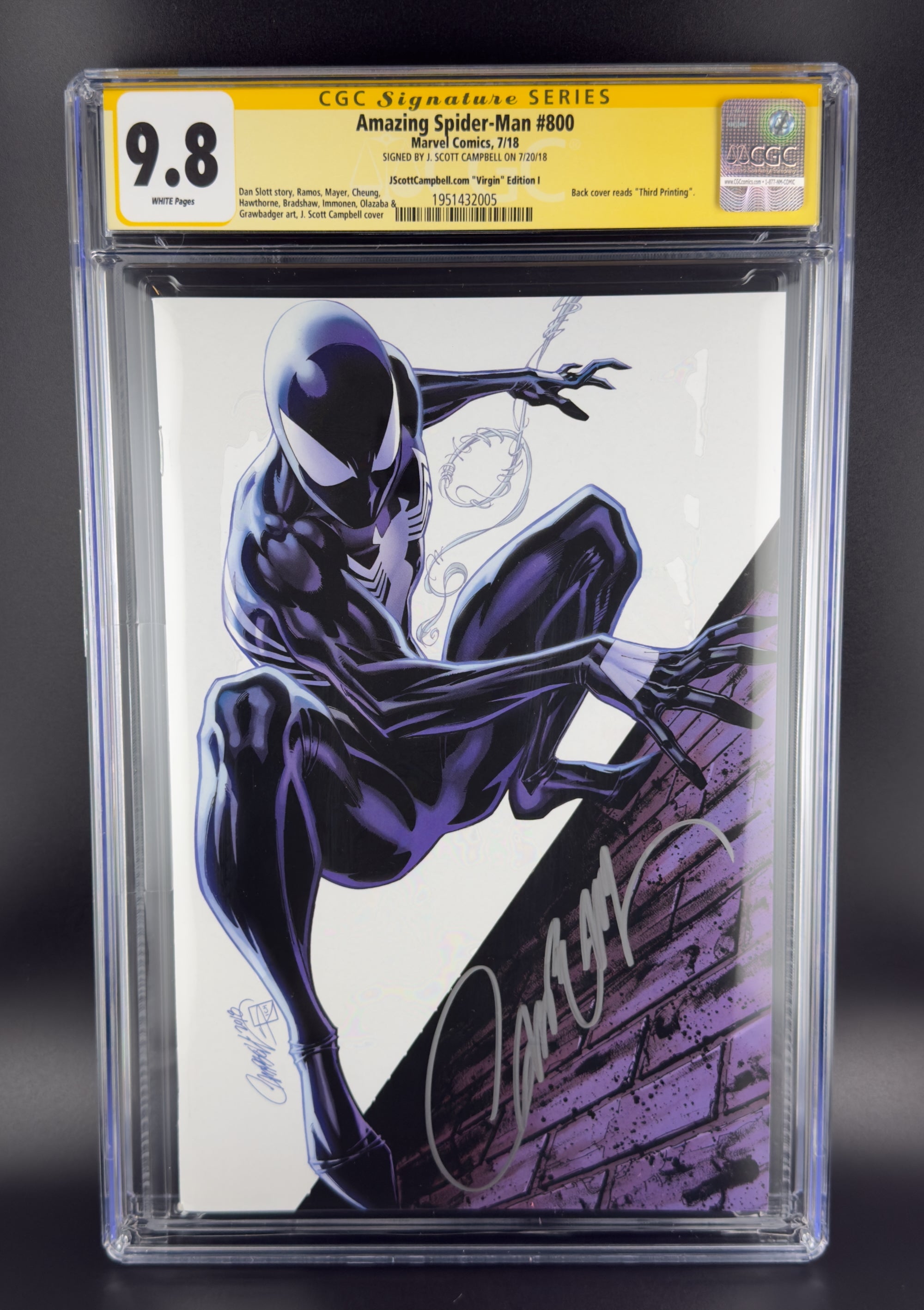 Amazing Spider-Man #800 (2018) CGC 9.8 SS J. Scott Campbell Virgin