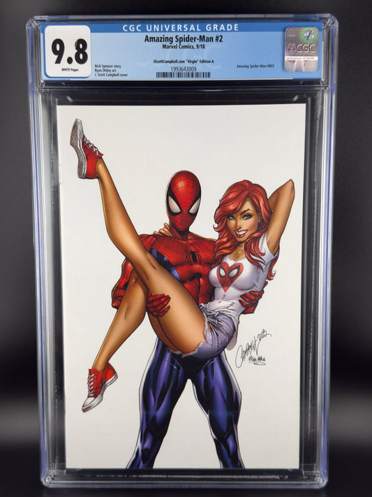 Amazing Spider-Man #2 (2018) CGC 9.8 J. Scott Campbell Virgin Variant A Ltd 2800