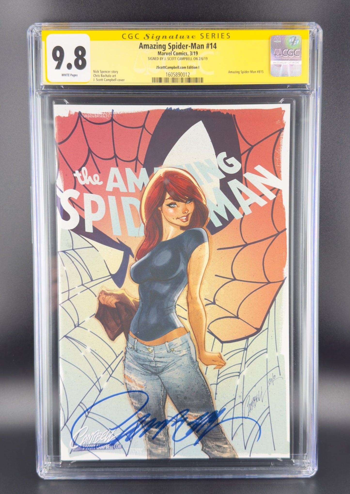 Amazing Spider-Man #14 (2019) CGC 9.8 SS J. Scott Campbell Variant I Ltd 2000