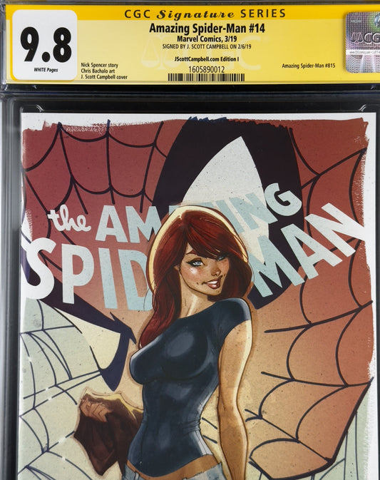 Amazing Spider-Man #14 (2019) CGC 9.8 SS J. Scott Campbell Variant I Ltd 2000