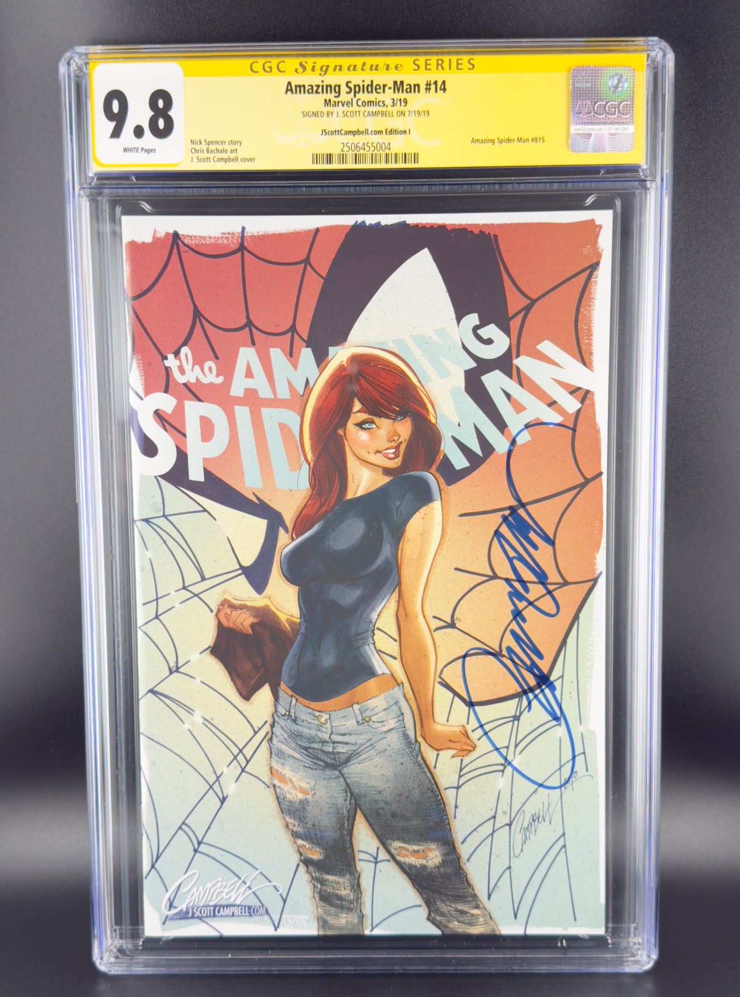 Amazing Spider-Man #14 (2019) CGC 9.8 SS J. Scott Campbell Variant I Ltd 2000