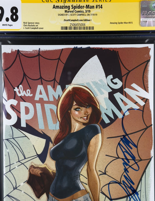 Amazing Spider-Man #14 (2019) CGC 9.8 SS J. Scott Campbell Variant I Ltd 2000