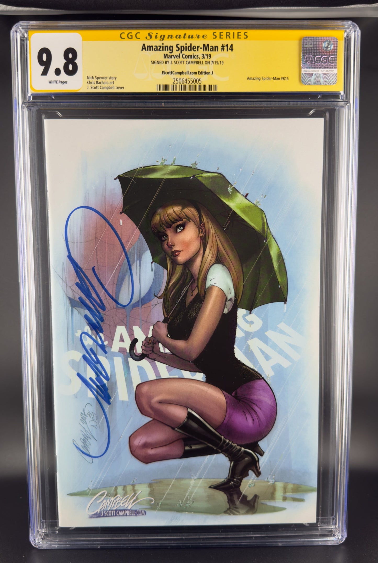 Amazing Spider-Man #14 (2019) CGC 9.8 SS J. Scott Campbell Variant J Ltd 2000
