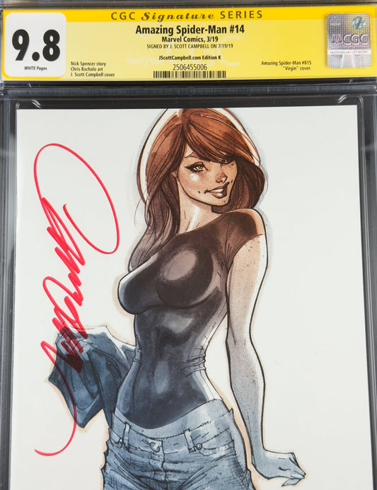 Amazing Spider-Man #14 (2019) CGC 9.8 SS J. Scott Campbell Virgin Sketch Variant K Ltd 1500