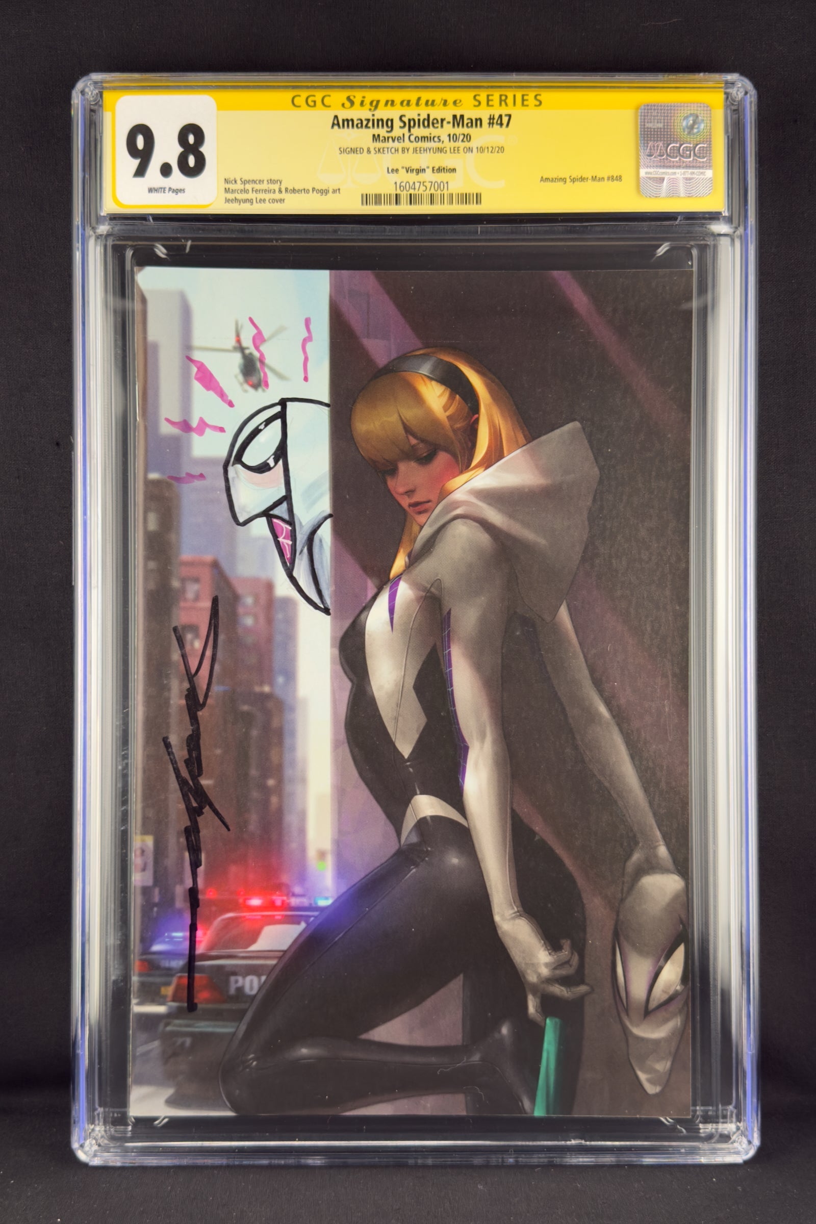 Amazing Spider-Man #47 (2020) CGC 9.8 SS Jeehyung Lee Virgin Remarqued
