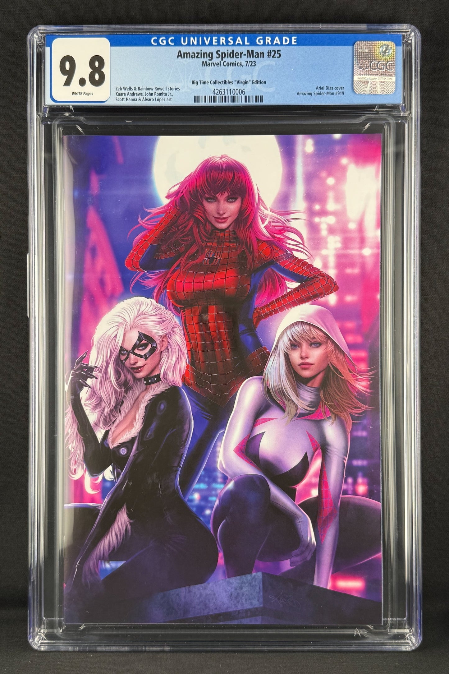 Amazing Spider-Man #25 (2023) CGC 9.8 Ariel Diaz Virgin Variant Ltd 1000