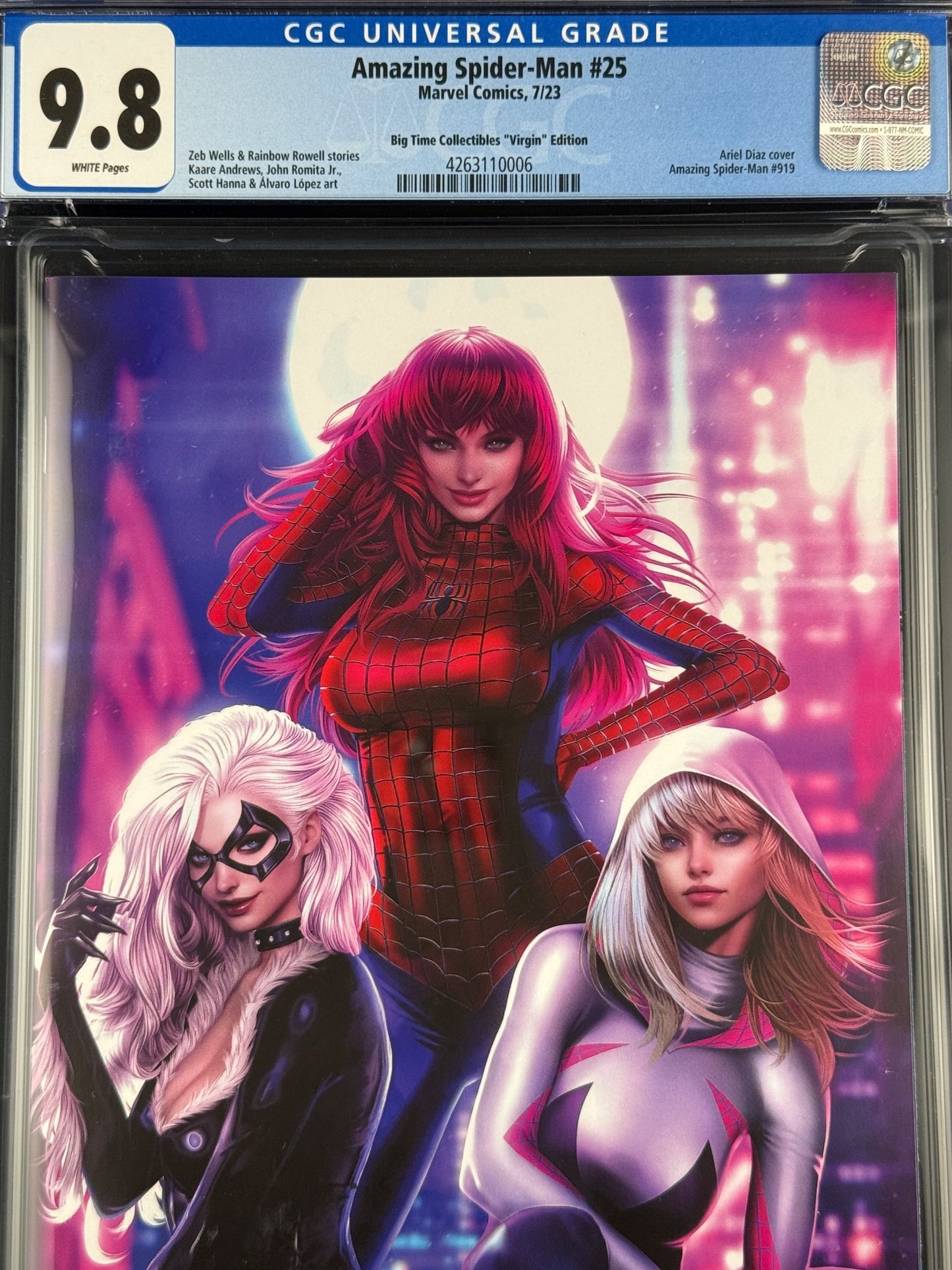 Amazing Spider-Man #25 (2023) CGC 9.8 Ariel Diaz Virgin Variant Ltd 1000