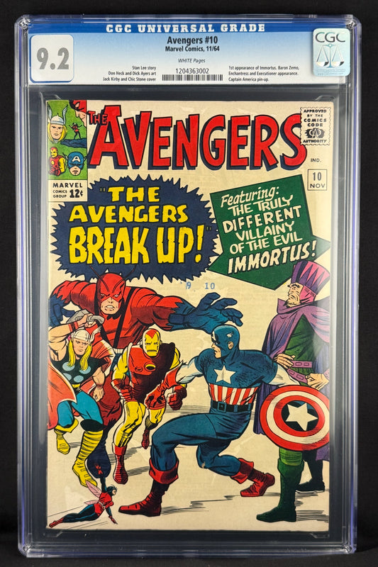 Avengers #10 (1964) CGC 9.2 Jack Kirby - 1st app Immortus