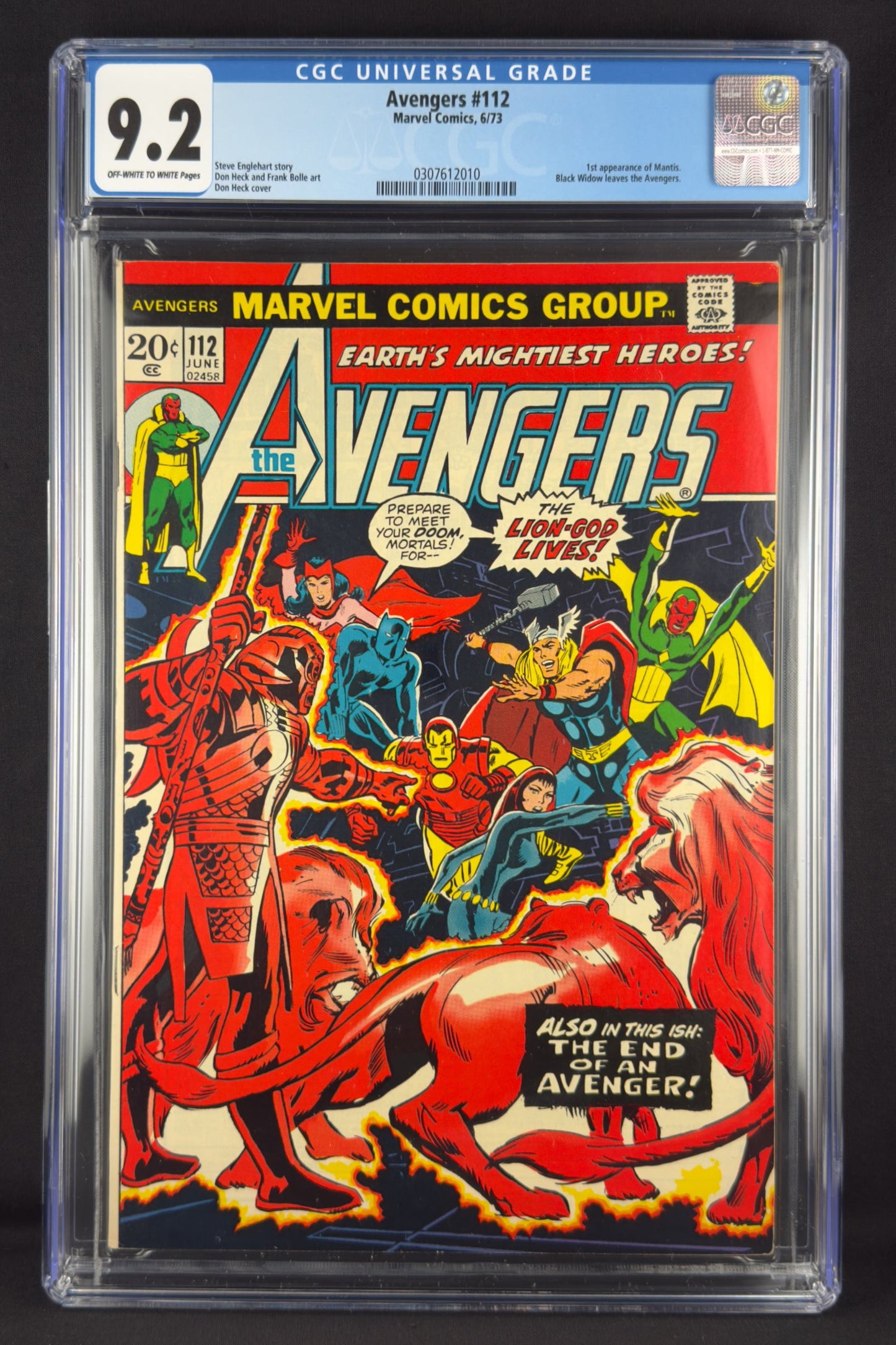 Avengers #112 (1973) CGC 9.2 - 1st app Mantis