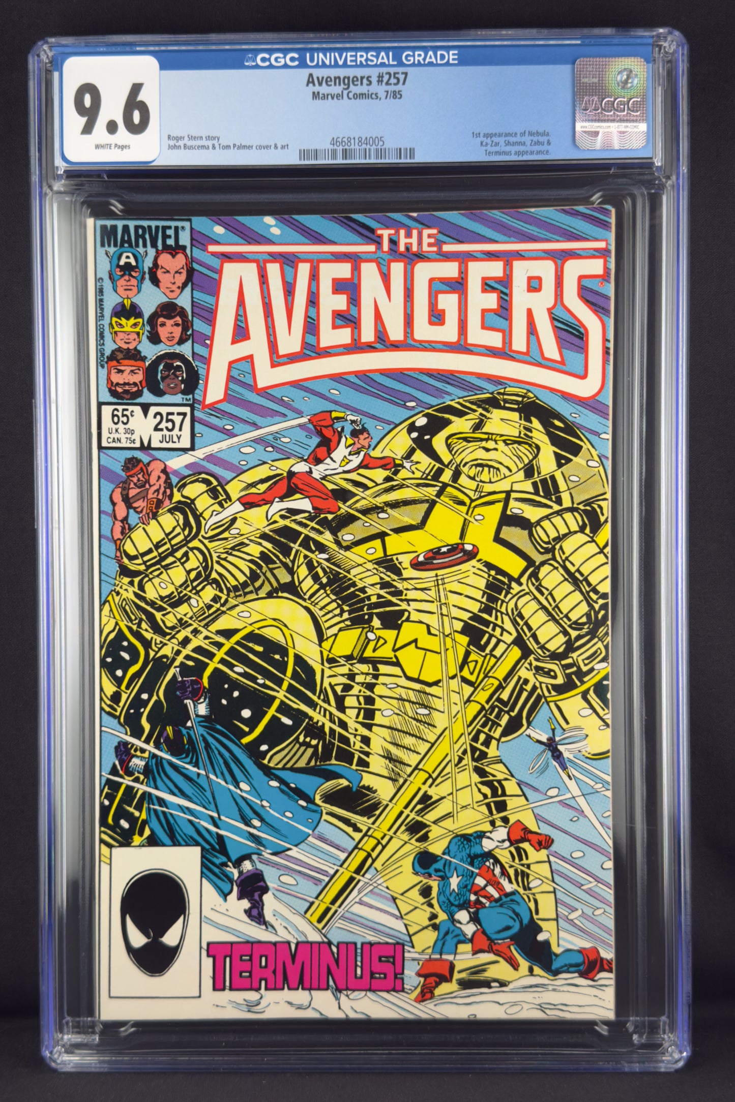Avengers #257 (1985) CGC 9.6 - First appearance of Nebula.