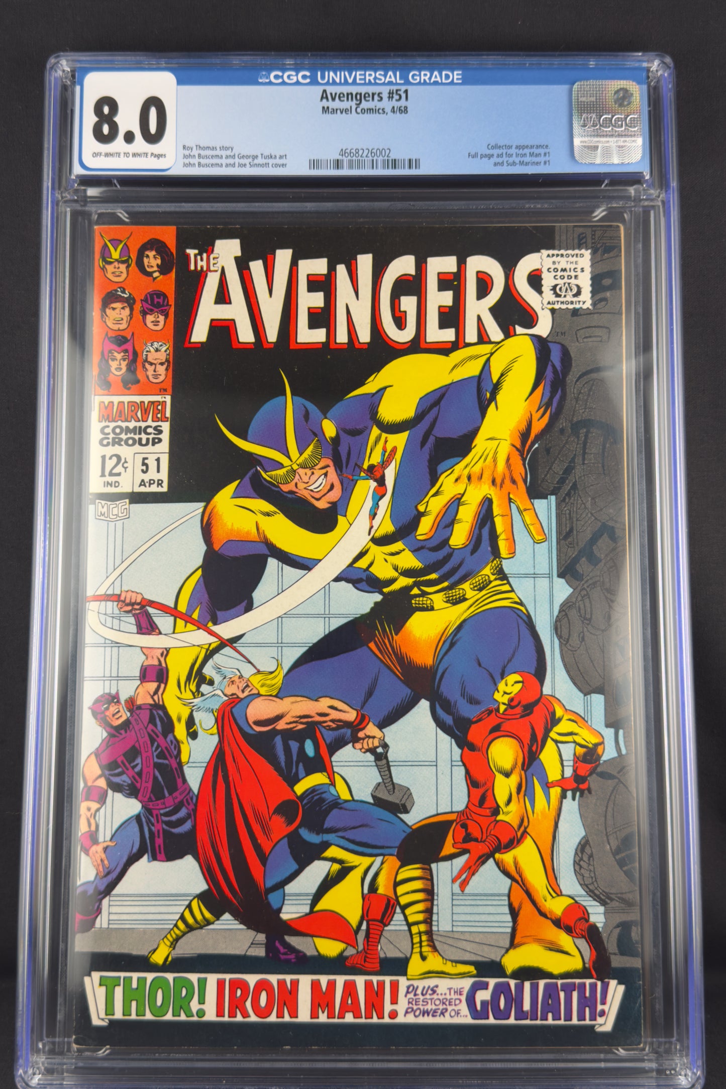 Avengers #51 (1968) CGC 8.0 - Second appearance of Collector.