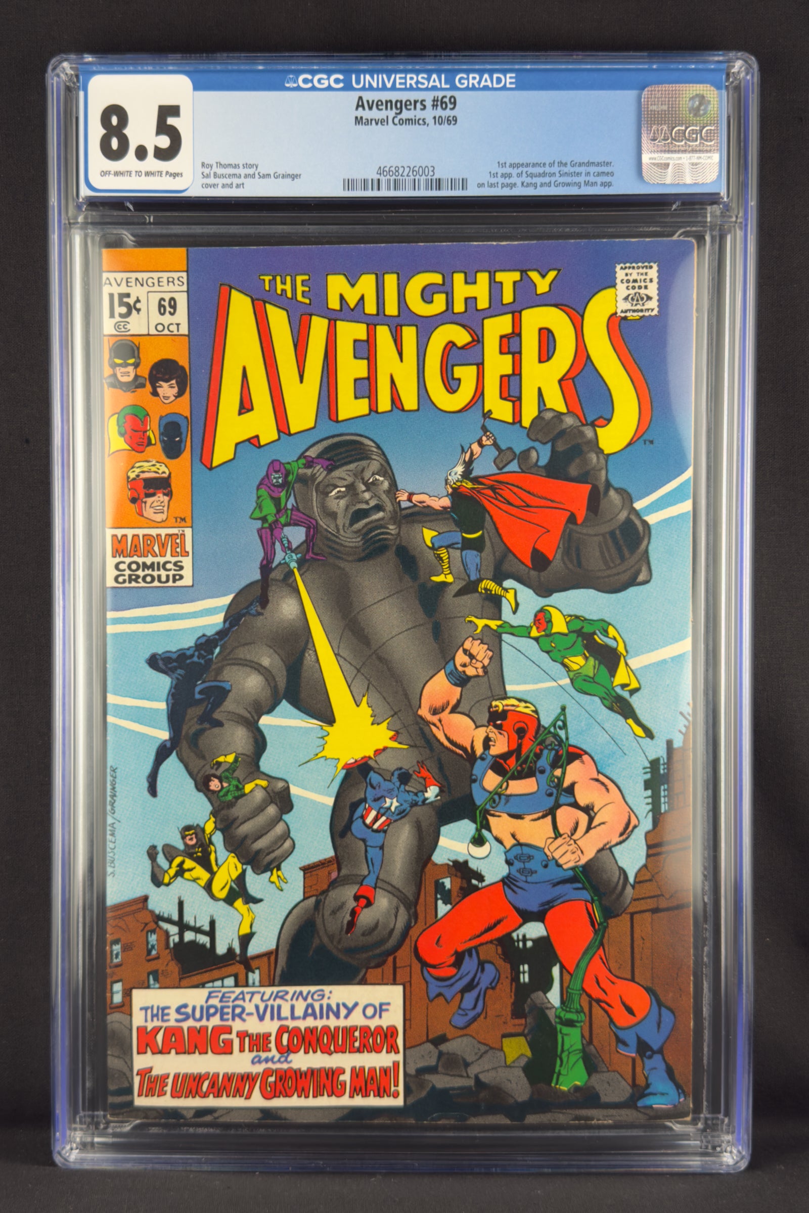 Avengers #69 (1969) CGC 8.5 - First appearance of Grandmaster.