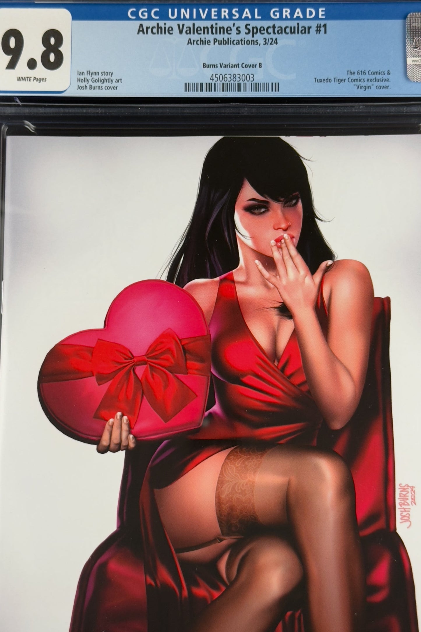 Archie Valentine's Spectacular #1 (2024) CGC 9.8 Josh Burns Virgin Variant B Ltd 150
