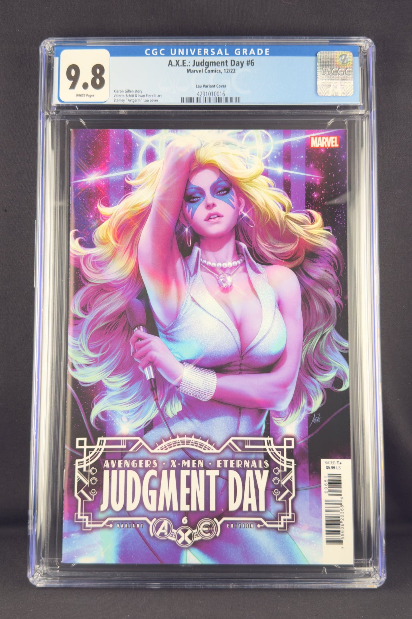 A.X.E.: Judgment Day #6 (2022) CGC 9.8 Stanley "Artgerm" Lau Variant. Dazzler