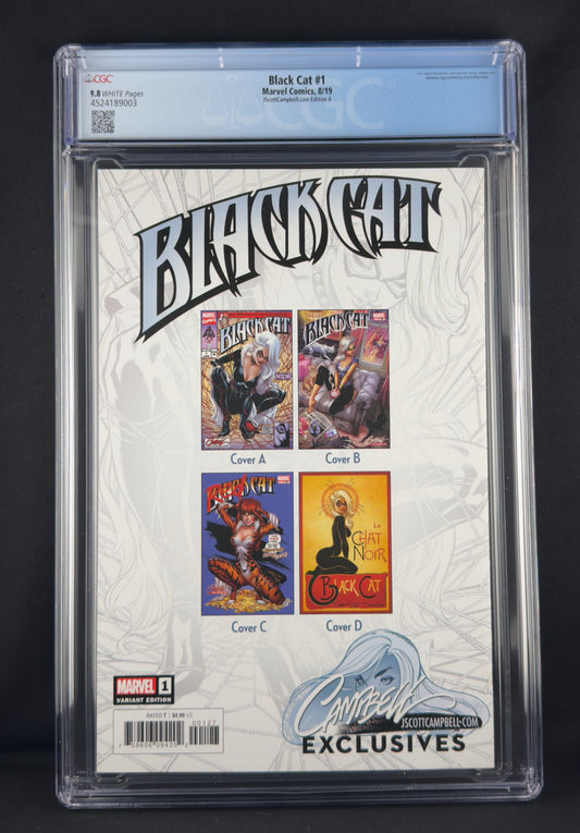 Black Cat #1 (2019) CGC 9.8 J. Scott Campbell Variant A Ltd 3000