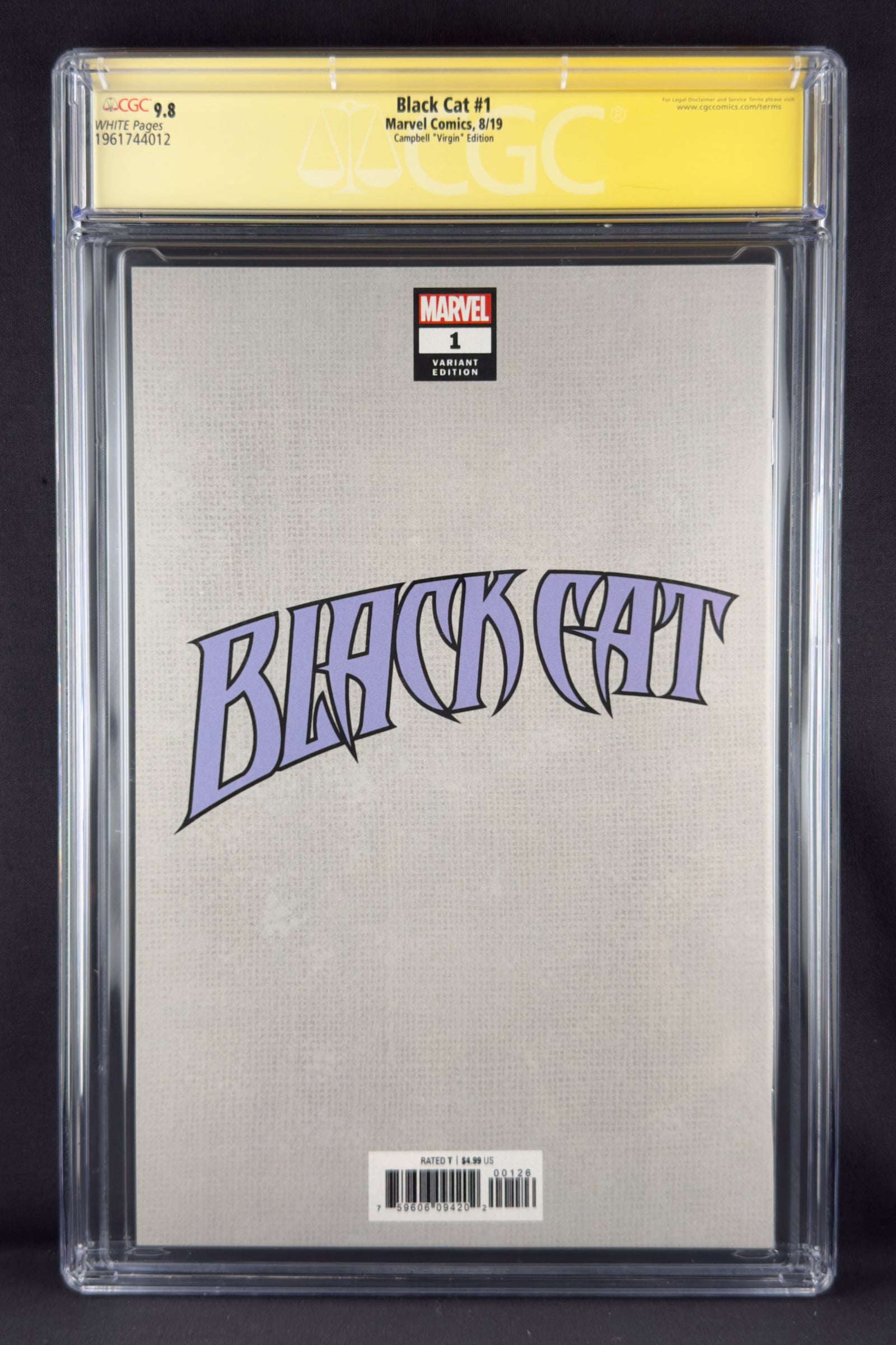 Black Cat #1 (2019) CGC 9.8 SS J Scott Campbell Virgin Ratio