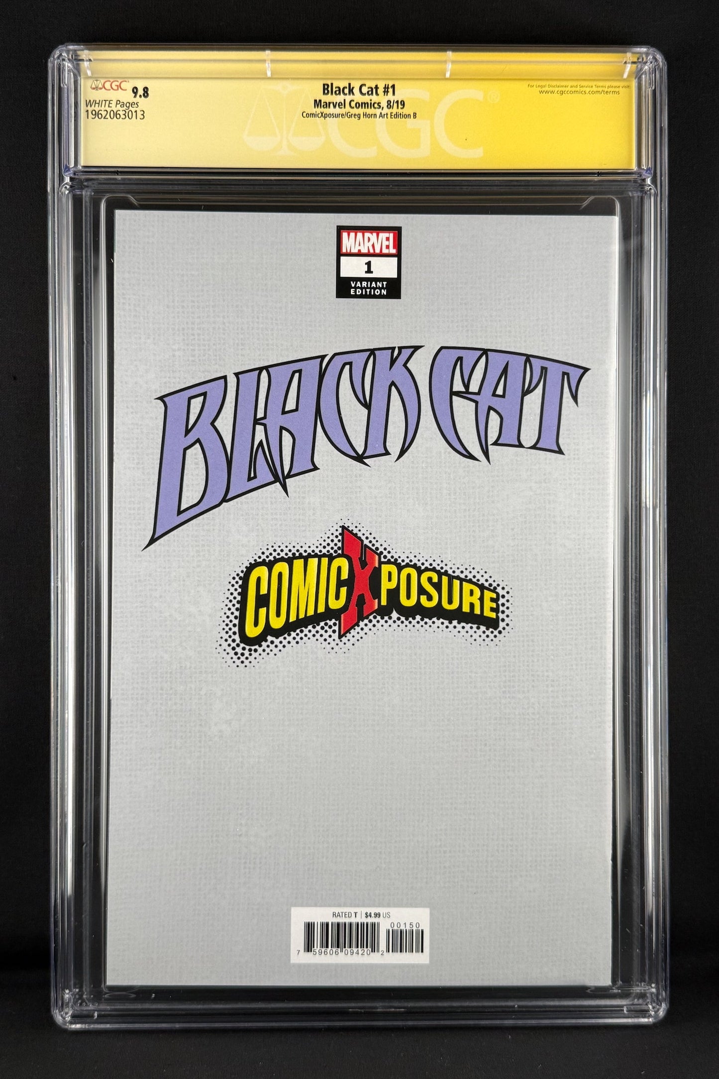 Black Cat #1 (2019) CGC 9.8 SS Greg Horn Virgin Variant B Ltd 1000
