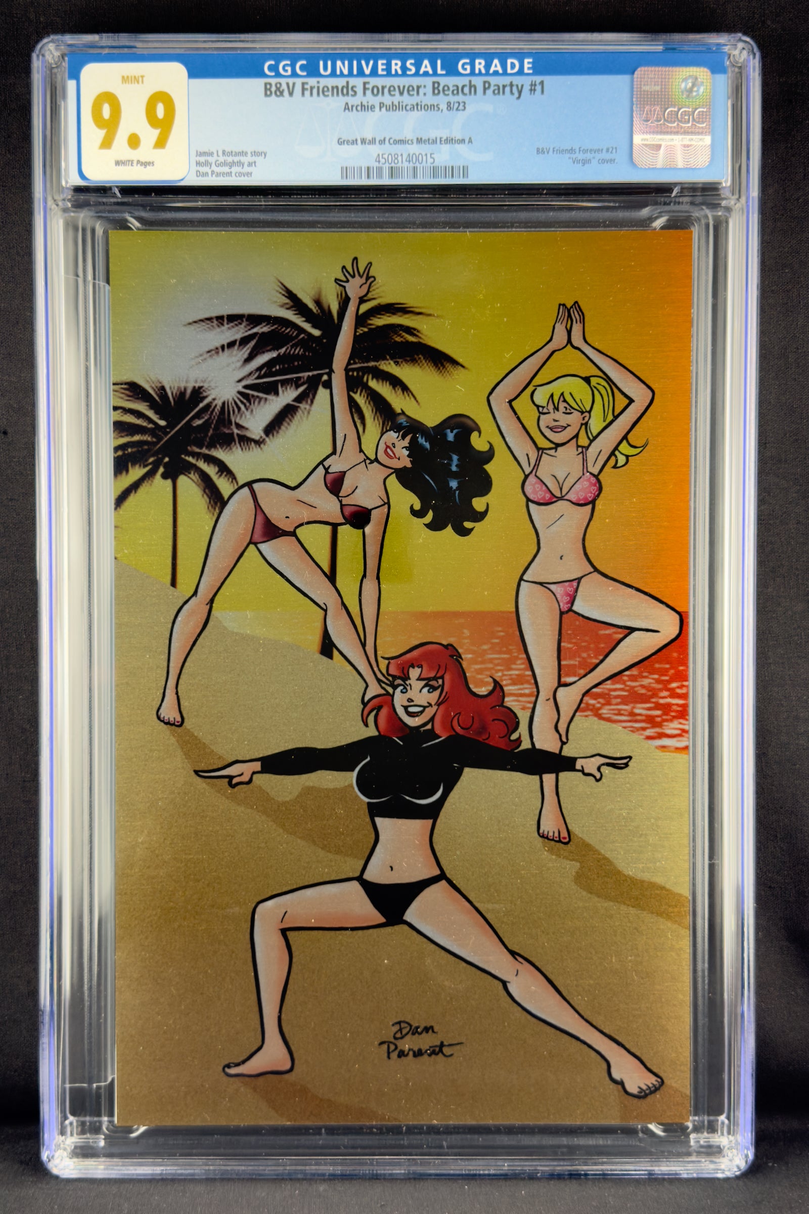B&V Friends Forever Beach Party #1 (2023) CGC 9.9 Dan Parent Metal Virgin.