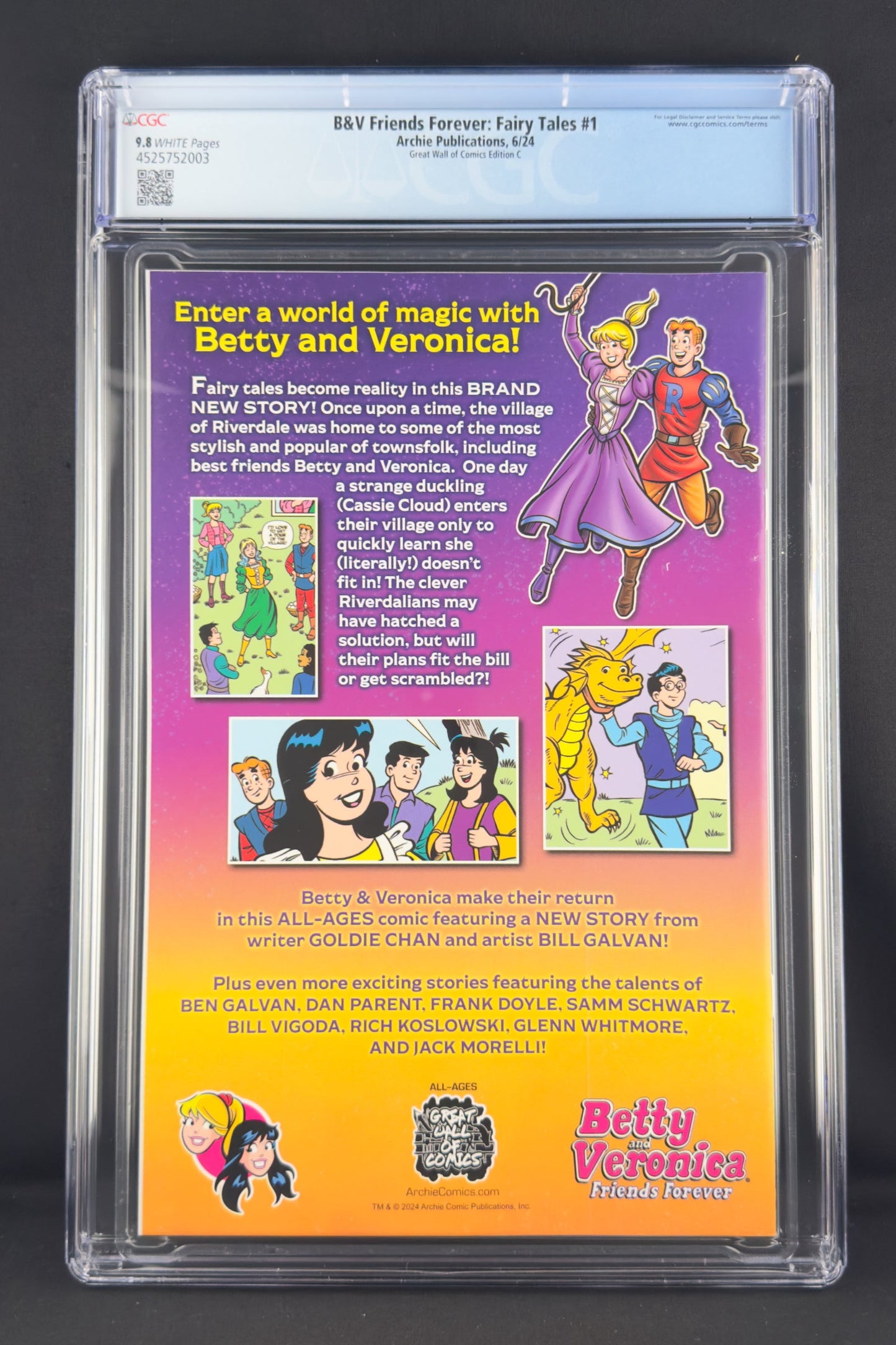 Betty & Veronica Friends Forever: Fairy Tales #1 (2024) CGC 9.8 Dan Parent Virgin Variant C Ltd 200