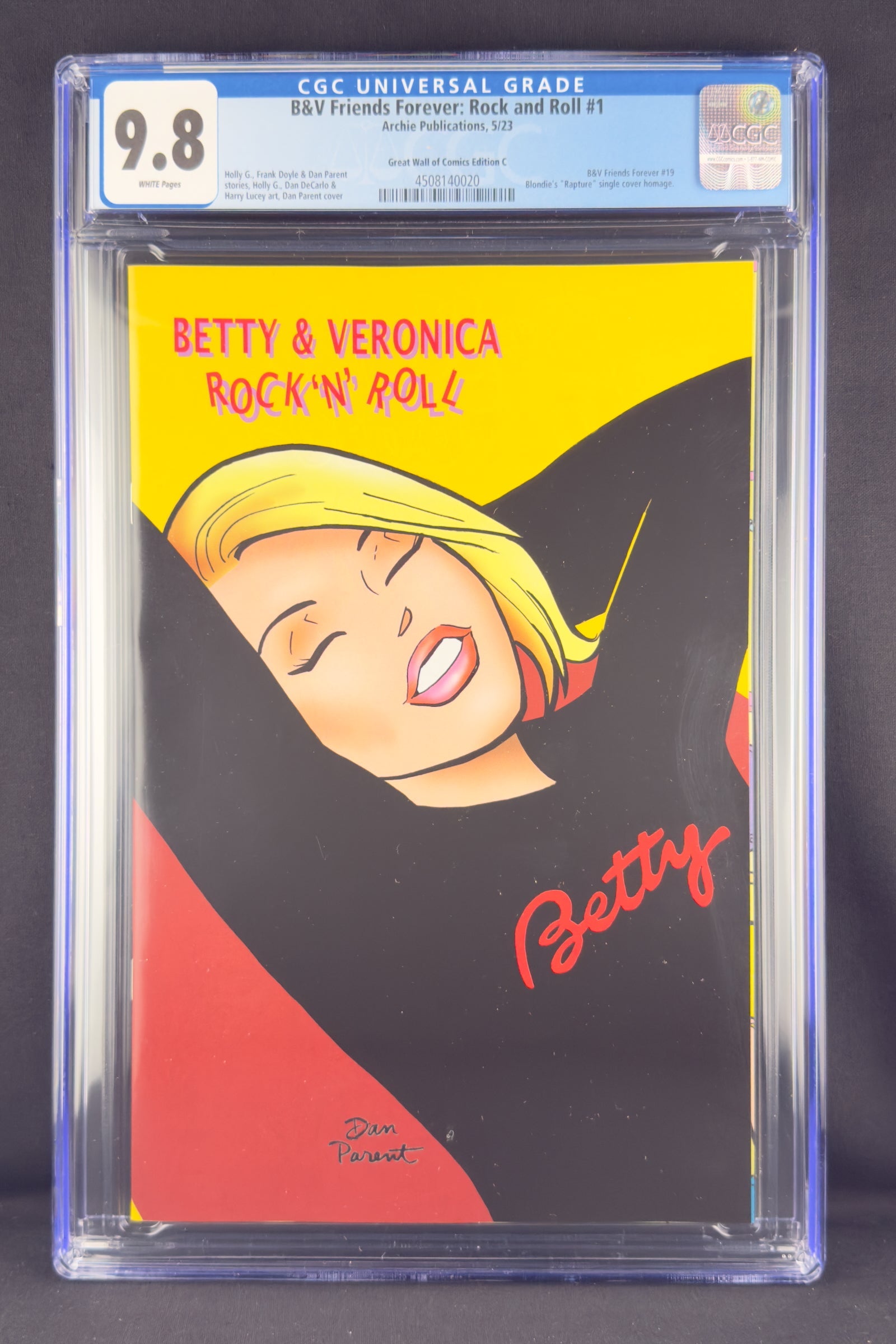 B&V Friends Forever: Rock & Roll #1 (2023) CGC 9.8 Dan Parent Variant C