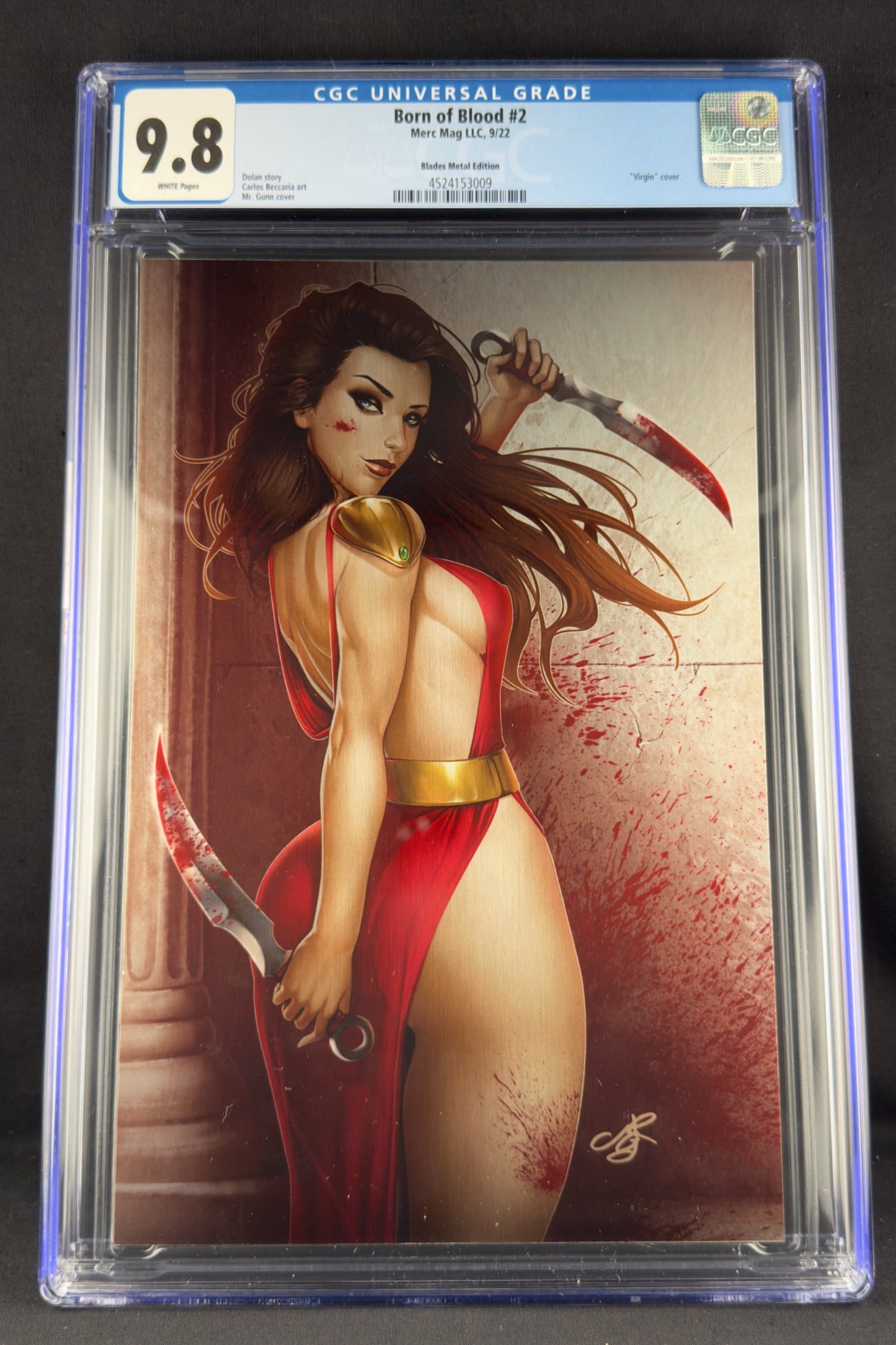 Born of Blood #2 (2022) CGC 9.8 M.R Gunn Metal Virgin Variant