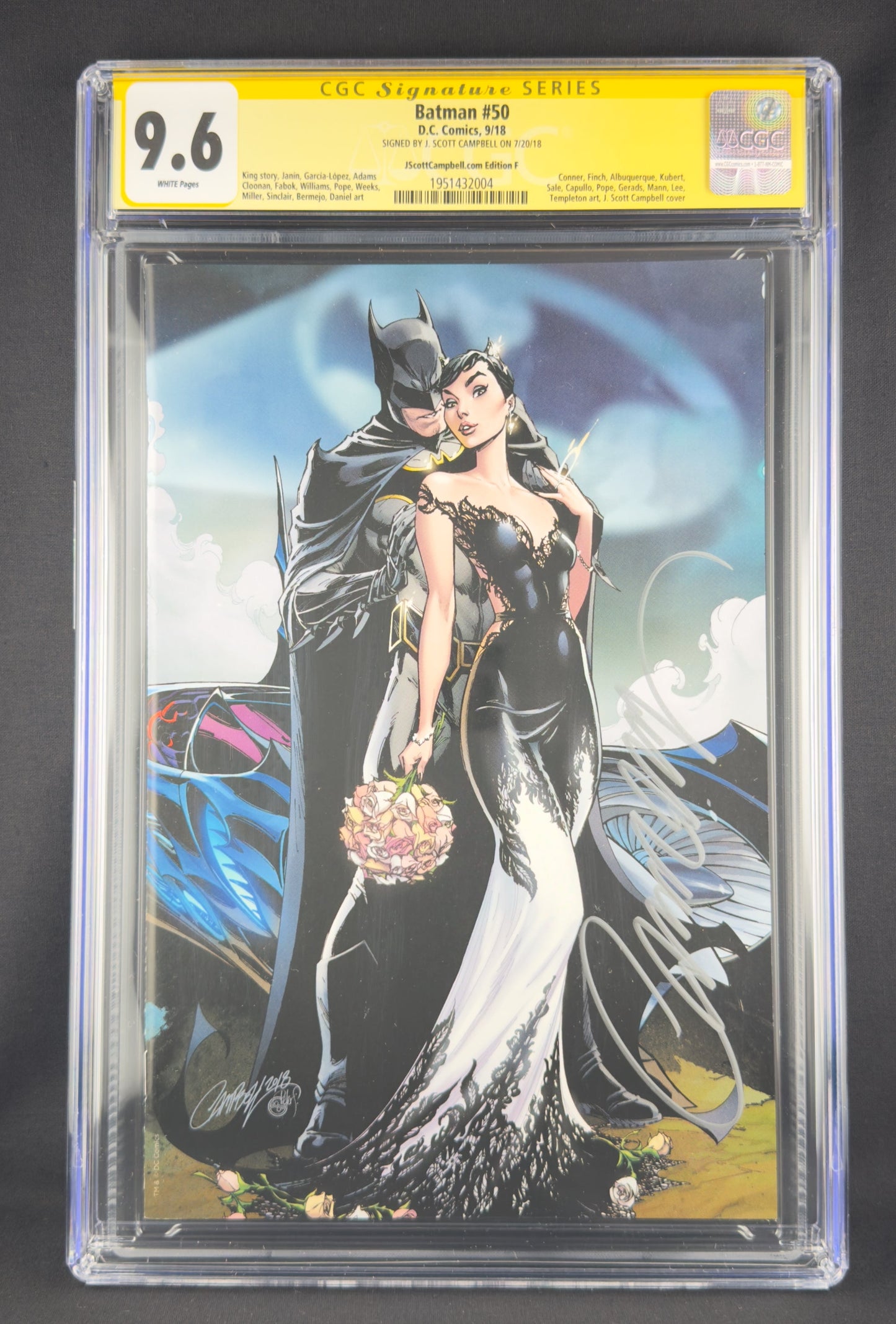 Batman #50 (2018) CGC 9.6 SS J Scott Campbell Virgin Variant F—Wedding